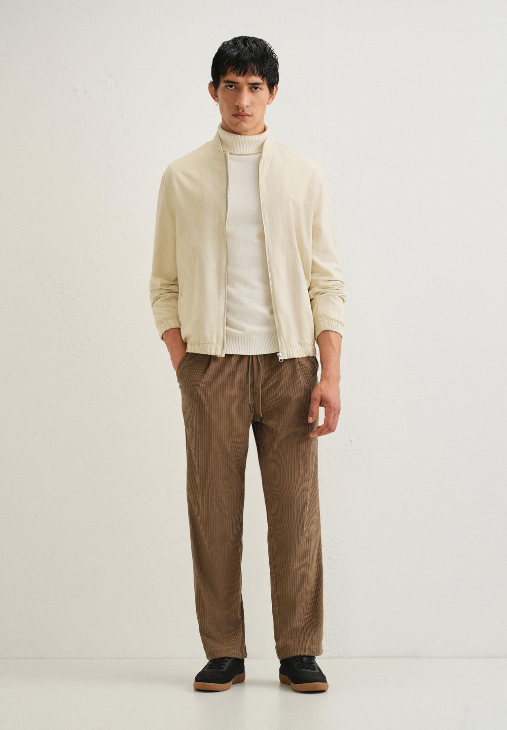 Peru Brown Drawstring Corduroy Pant