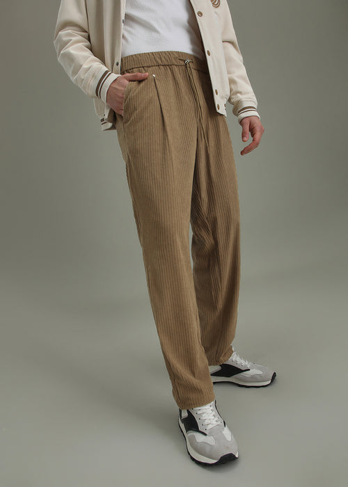 Peru Brown Drawstring Corduroy Pant