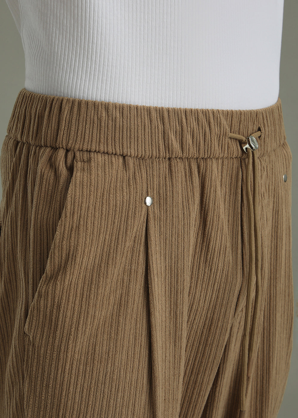 Peru Brown Drawstring Corduroy Pant