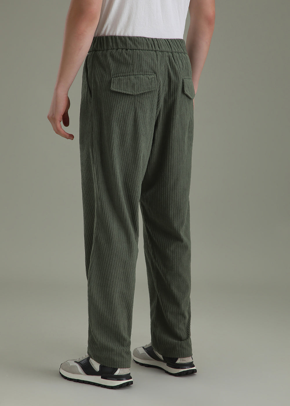 Pine Green Drawstring Corduroy Pant