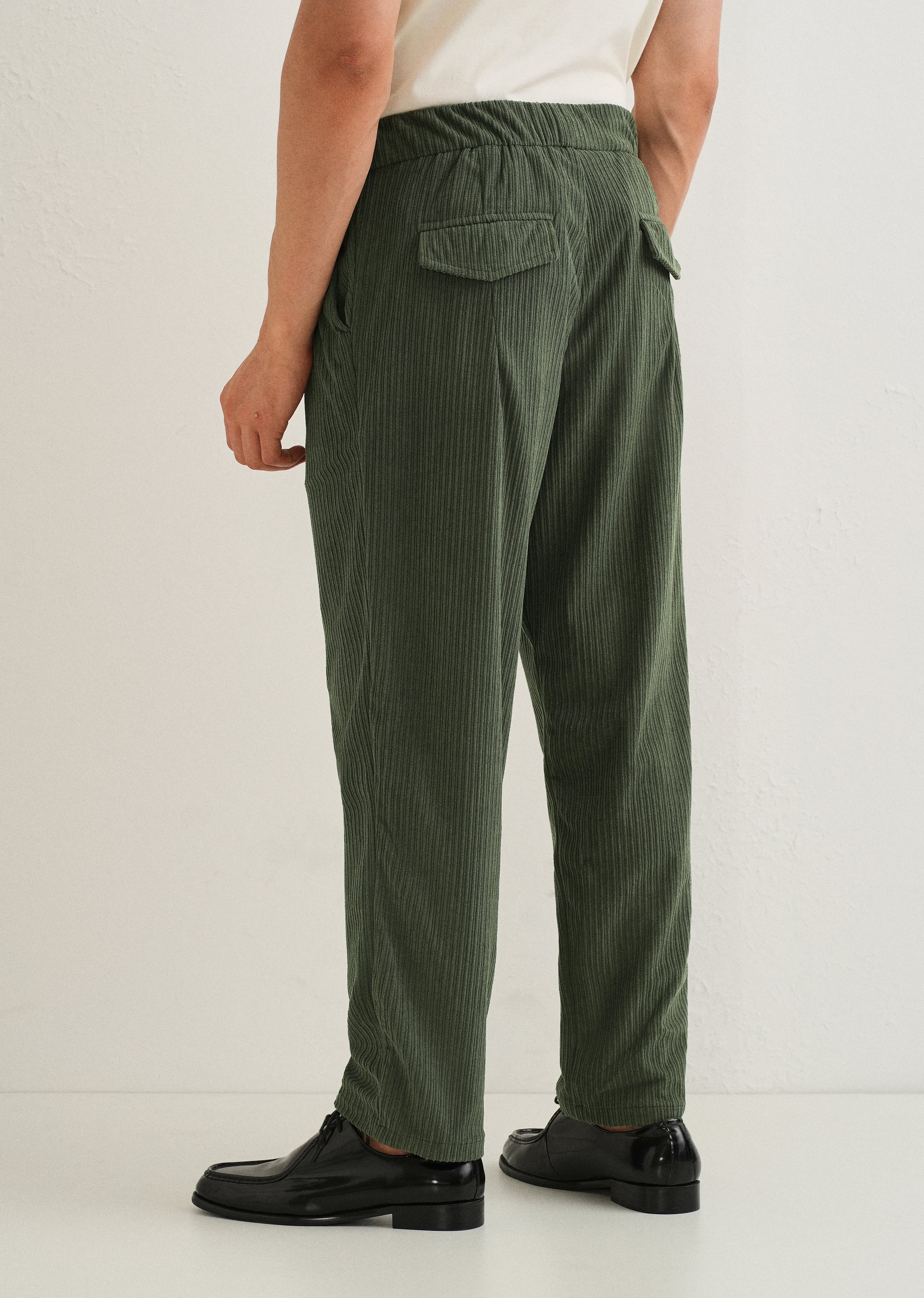Pine Green Drawstring Corduroy Pant