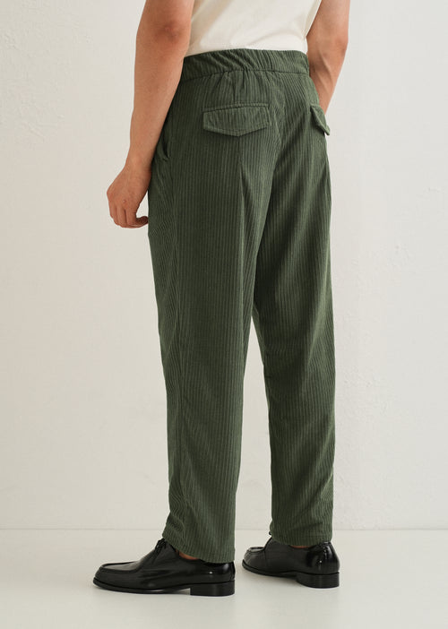Pine Green Drawstring Corduroy Pant