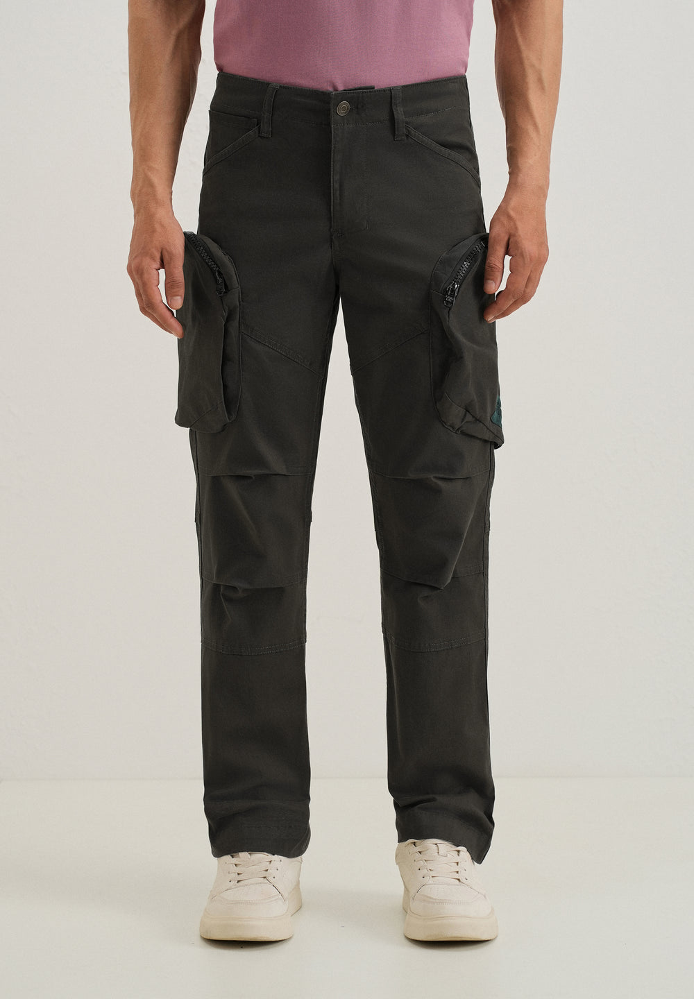 Pine Green Zipper Cargo Pant