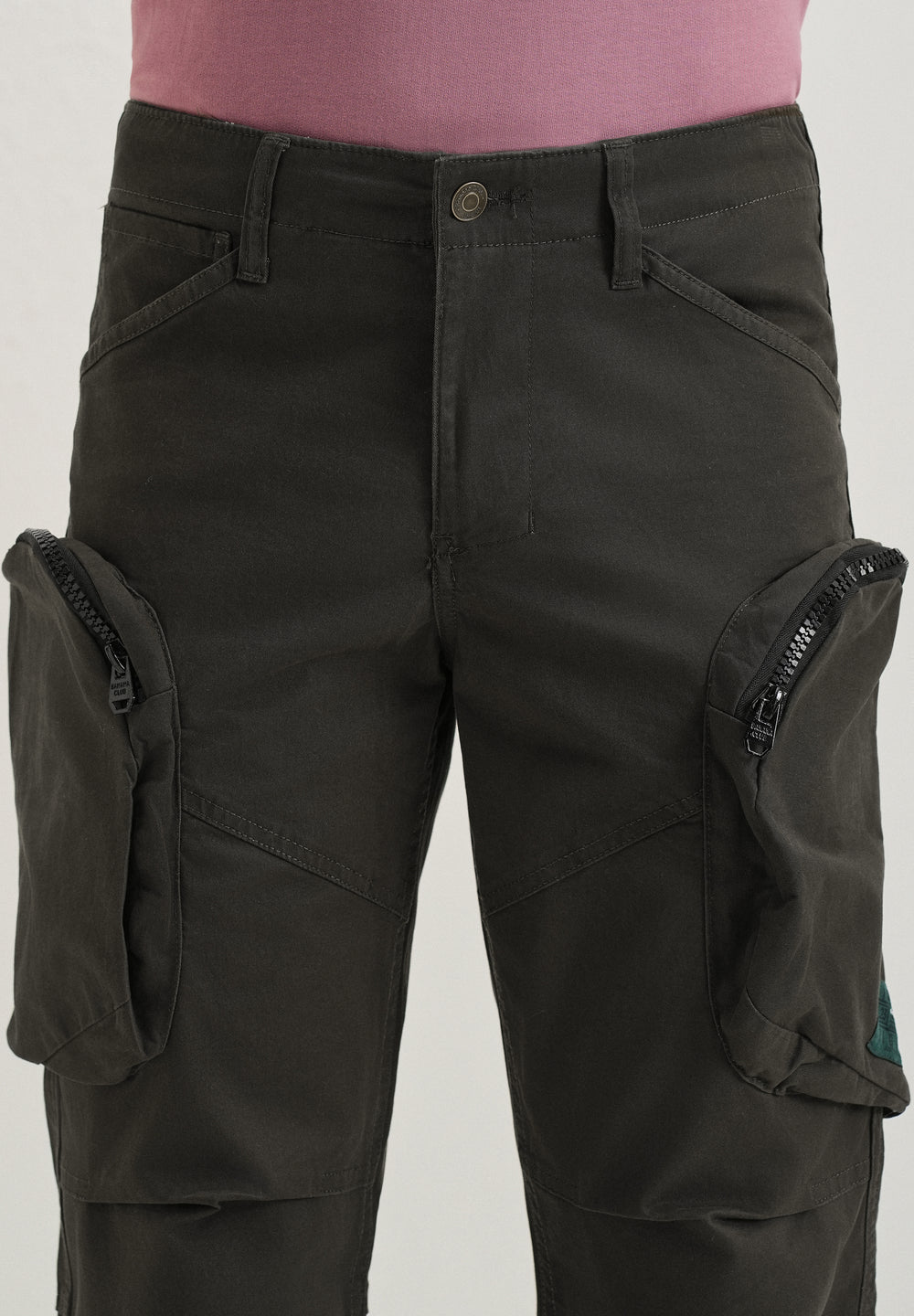 Pine Green Zipper Cargo Pant