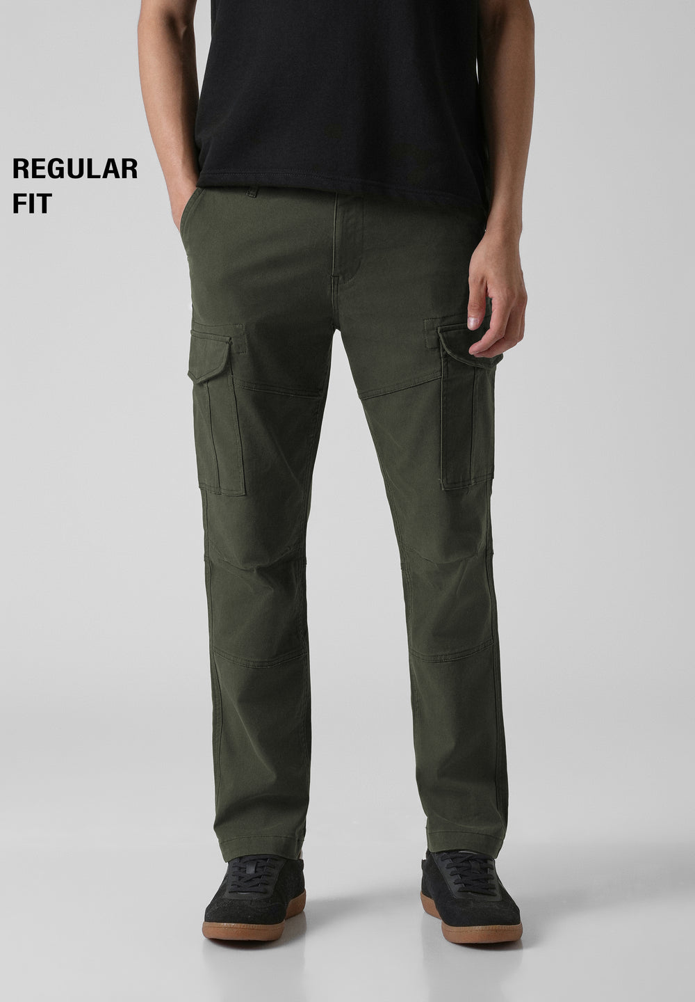 Pine Green Regular Fit Cargo Pant