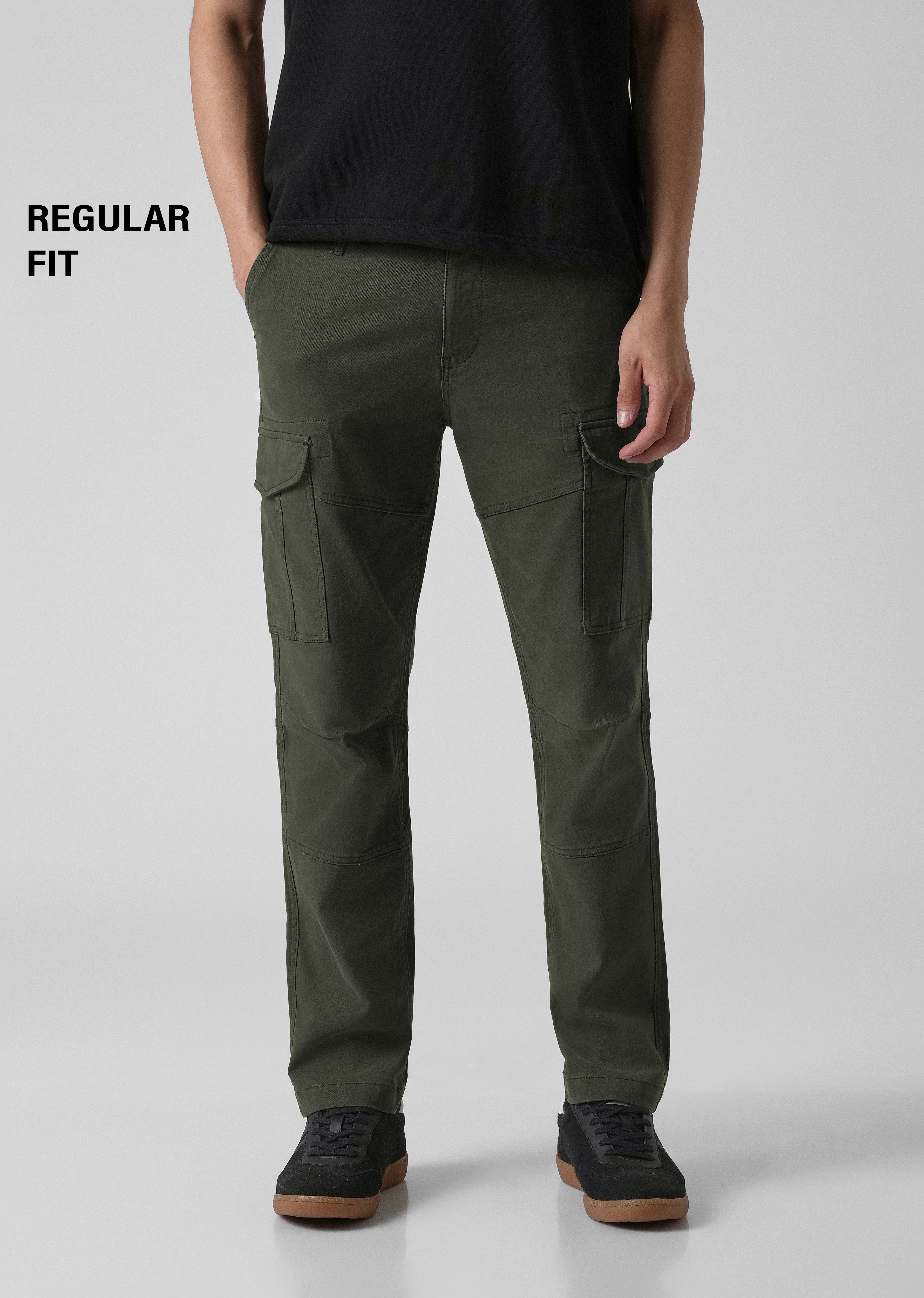Pine Green Regular Fit Cargo Pant