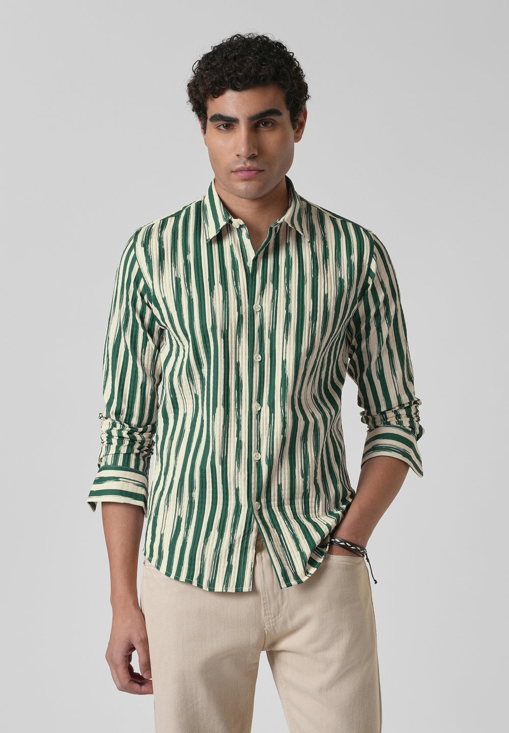 Pine Stroke Puff  Shirt