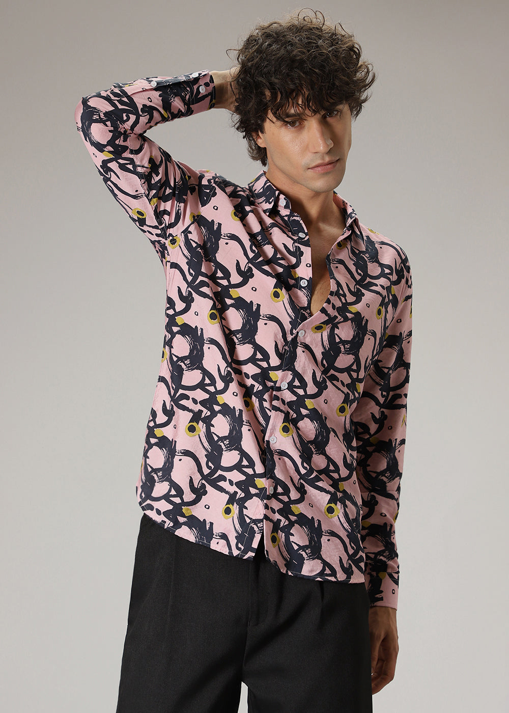 Pink Abstract Print Shirt