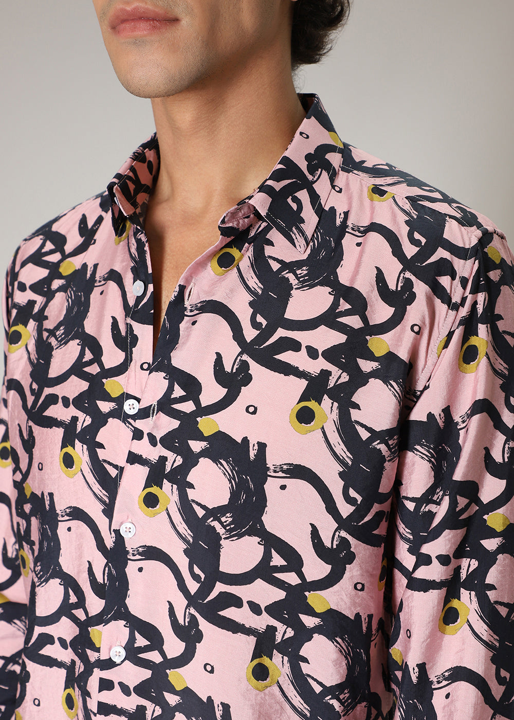 Pink Abstract Print Shirt