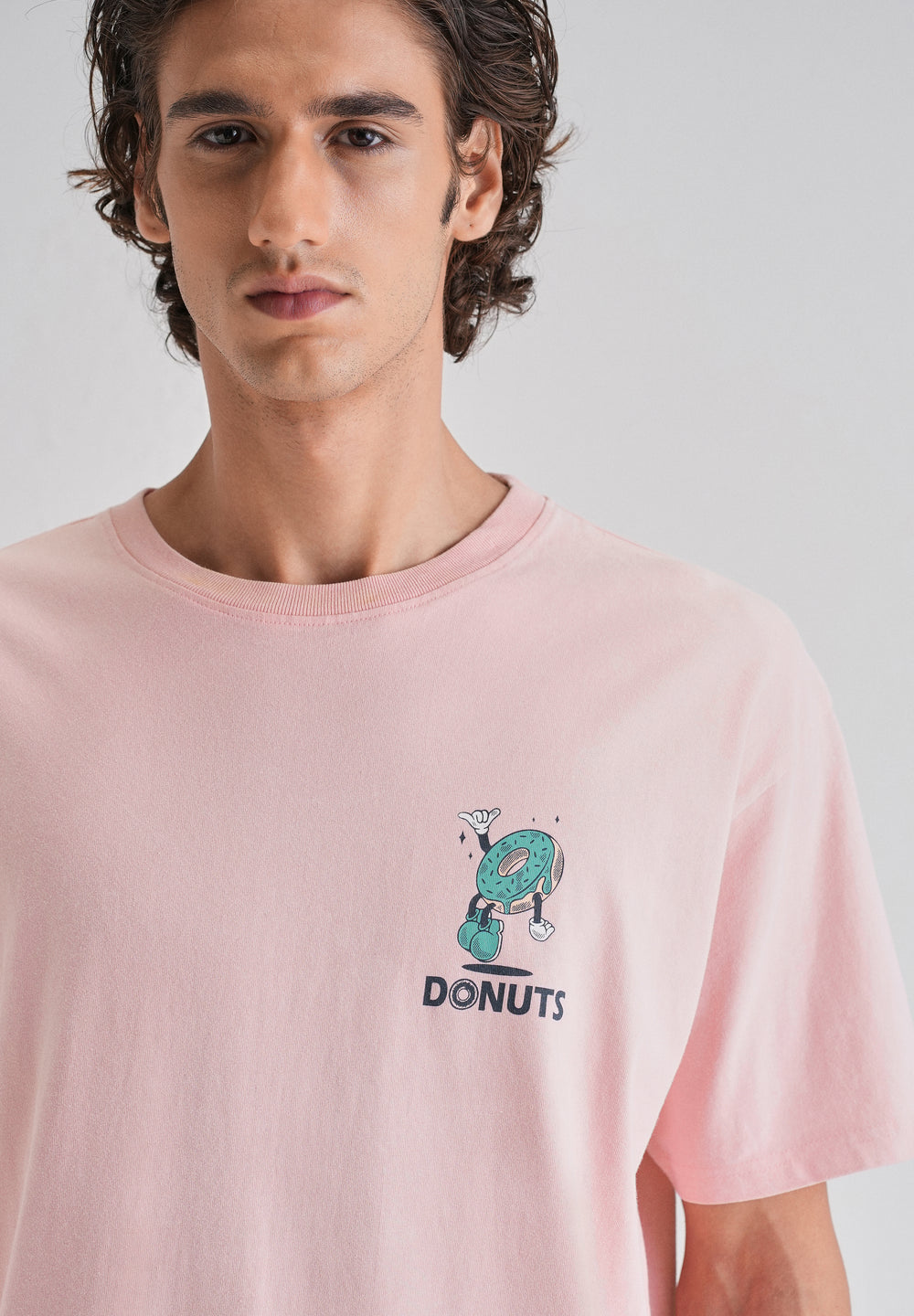 Pink Back Graphic Printed Oversized T-shirt