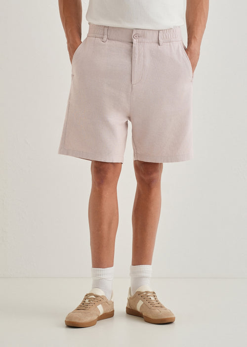Pink Beige Linen Shorts