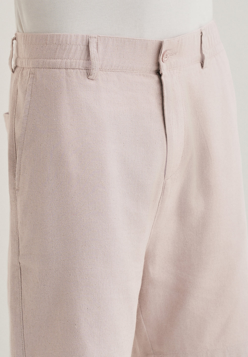 Pink Beige Linen Shorts