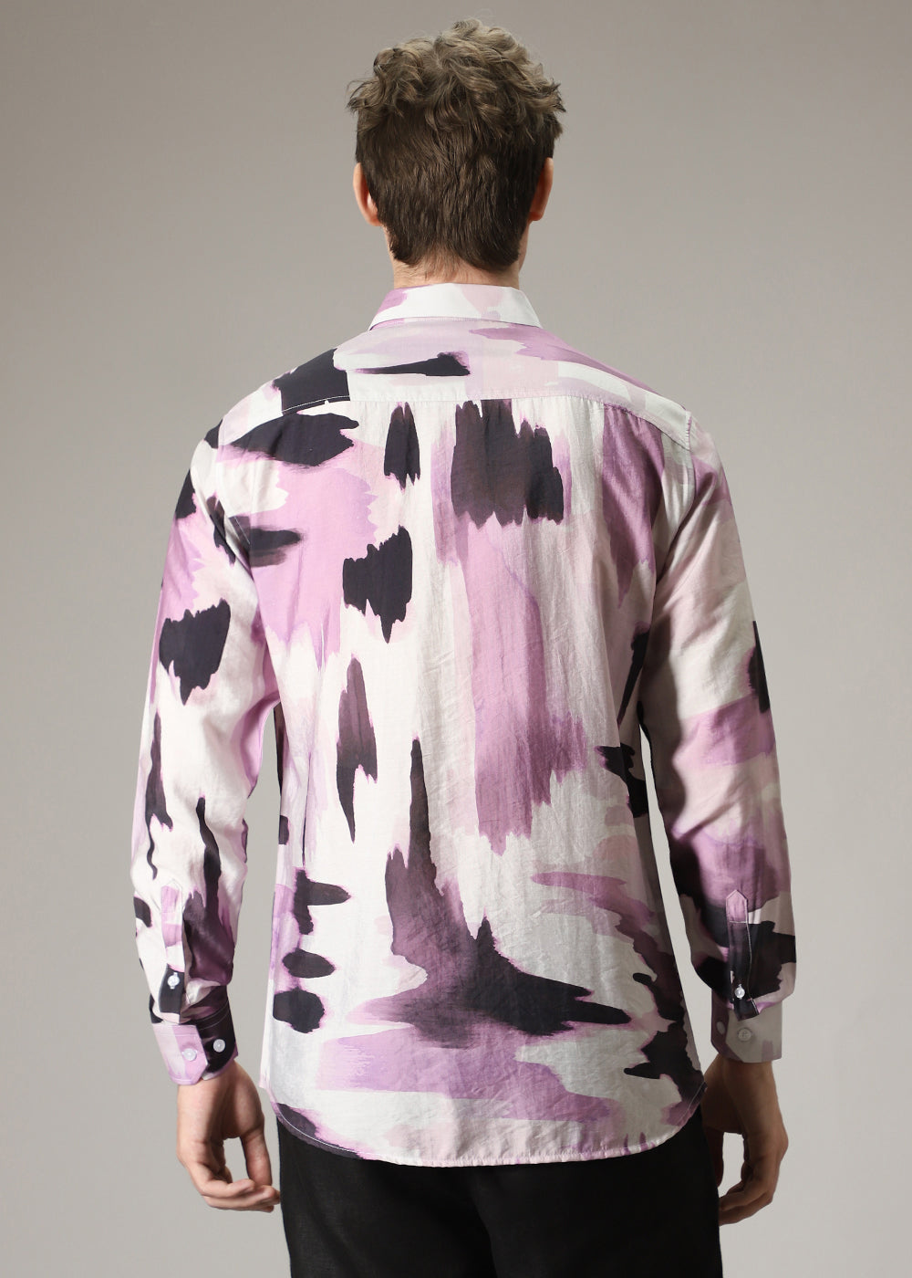 Pink Brush Stroke Print Shirt