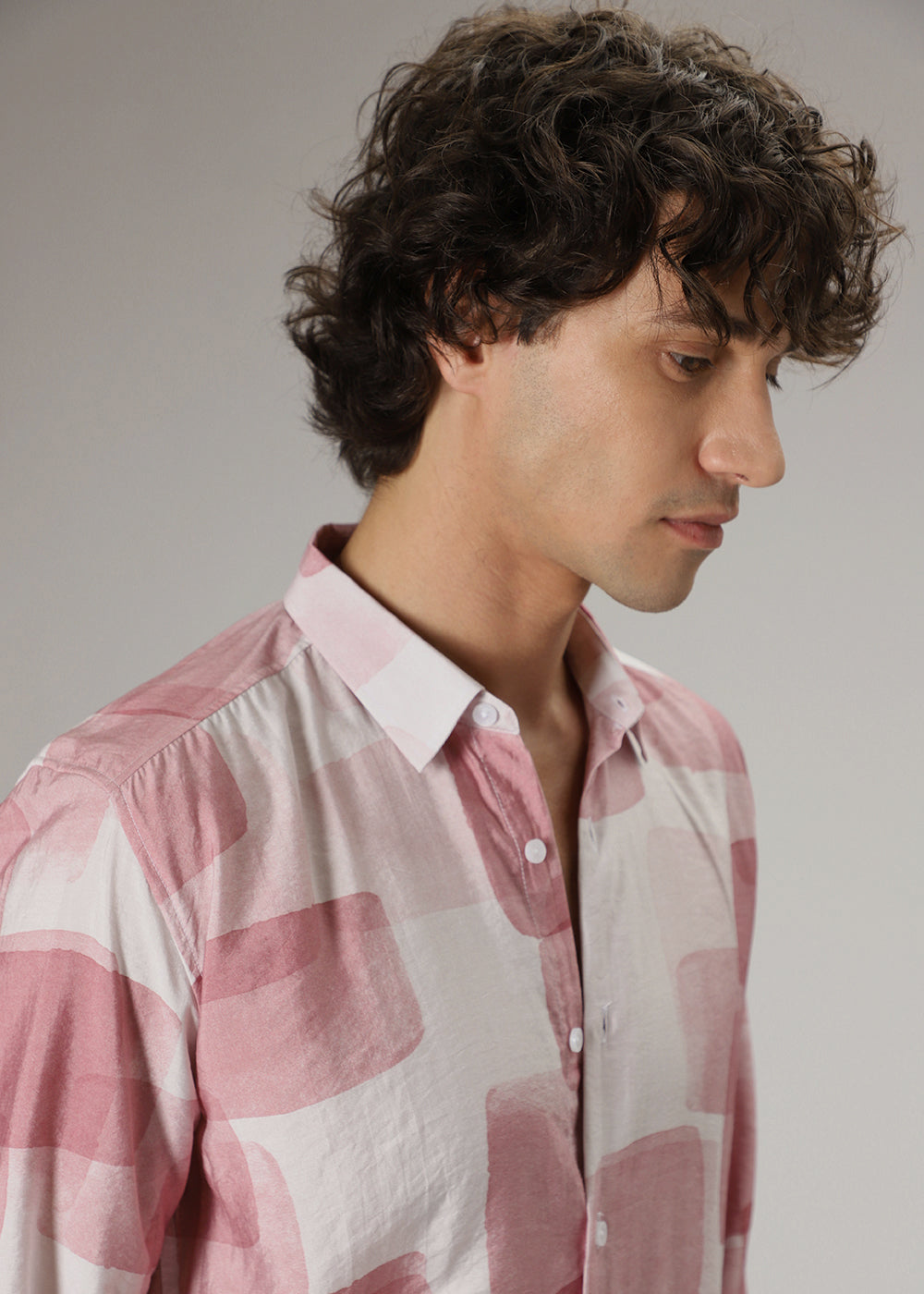 Pink Brush Wash Print Shirt