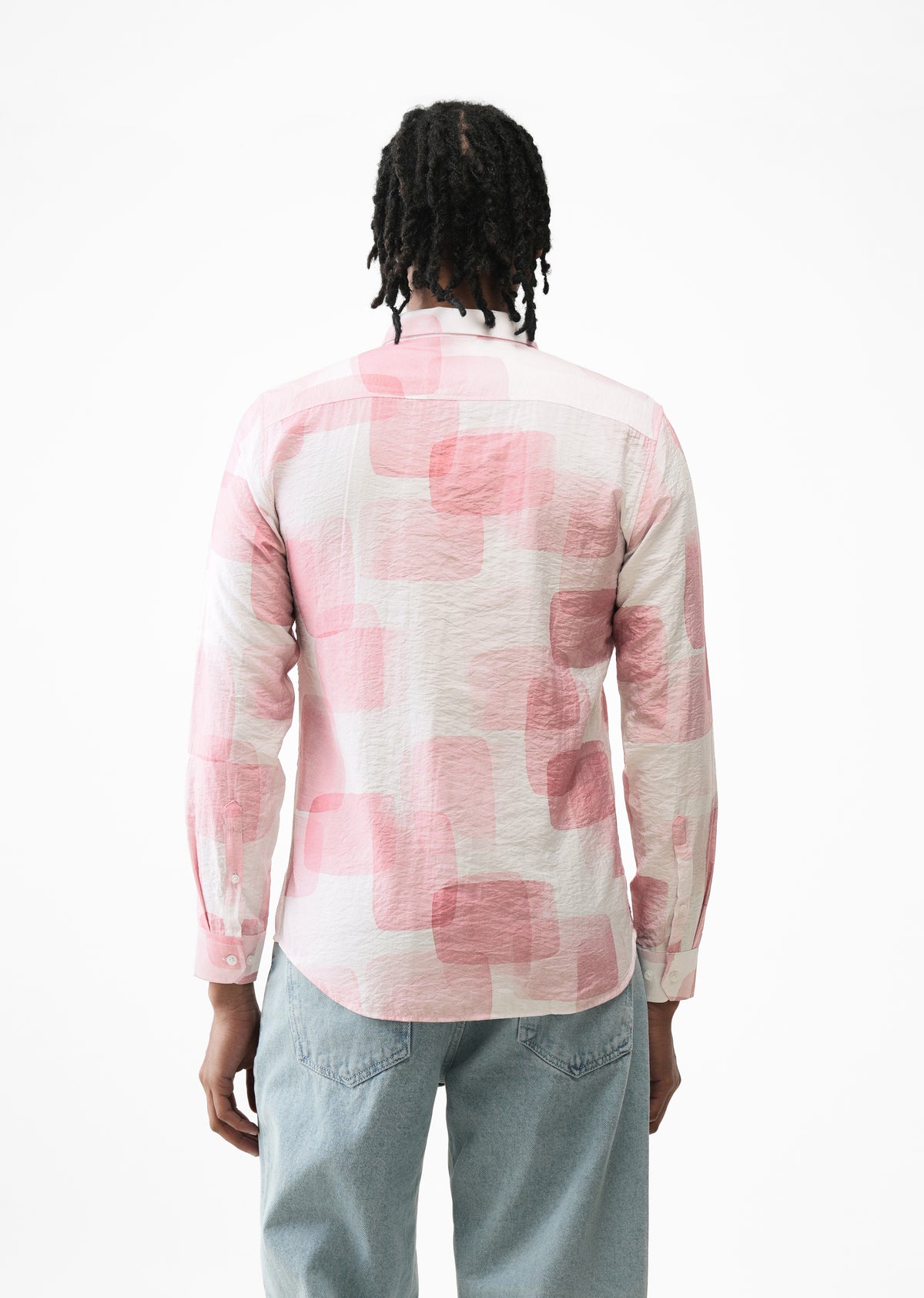 Pink Brush Wash Printed Shirt