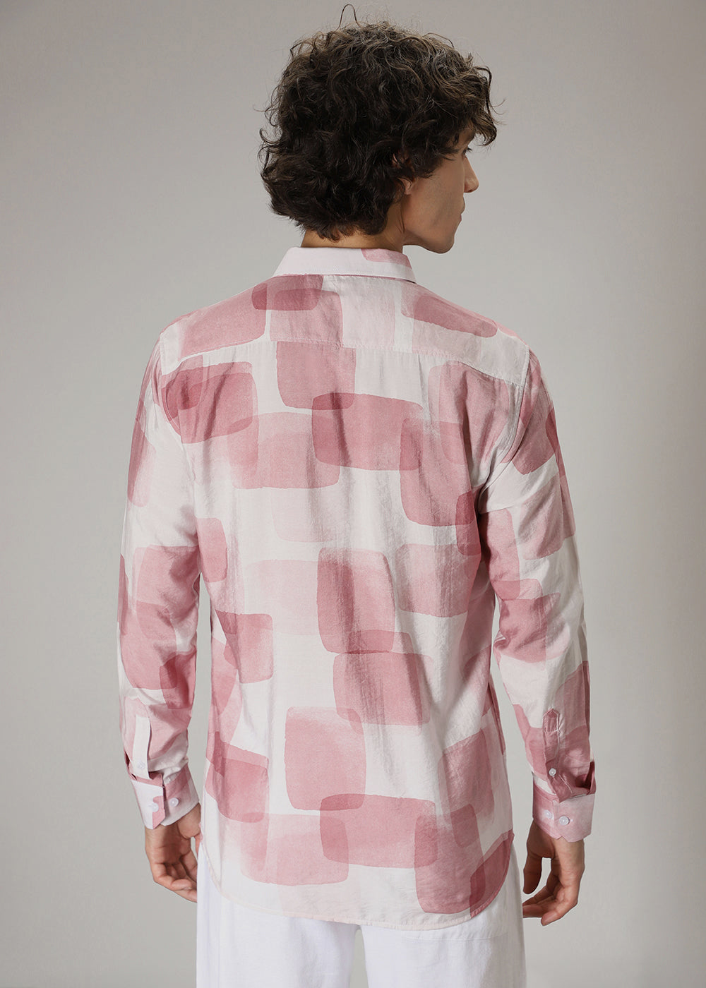 Pink Brush Wash Print Shirt