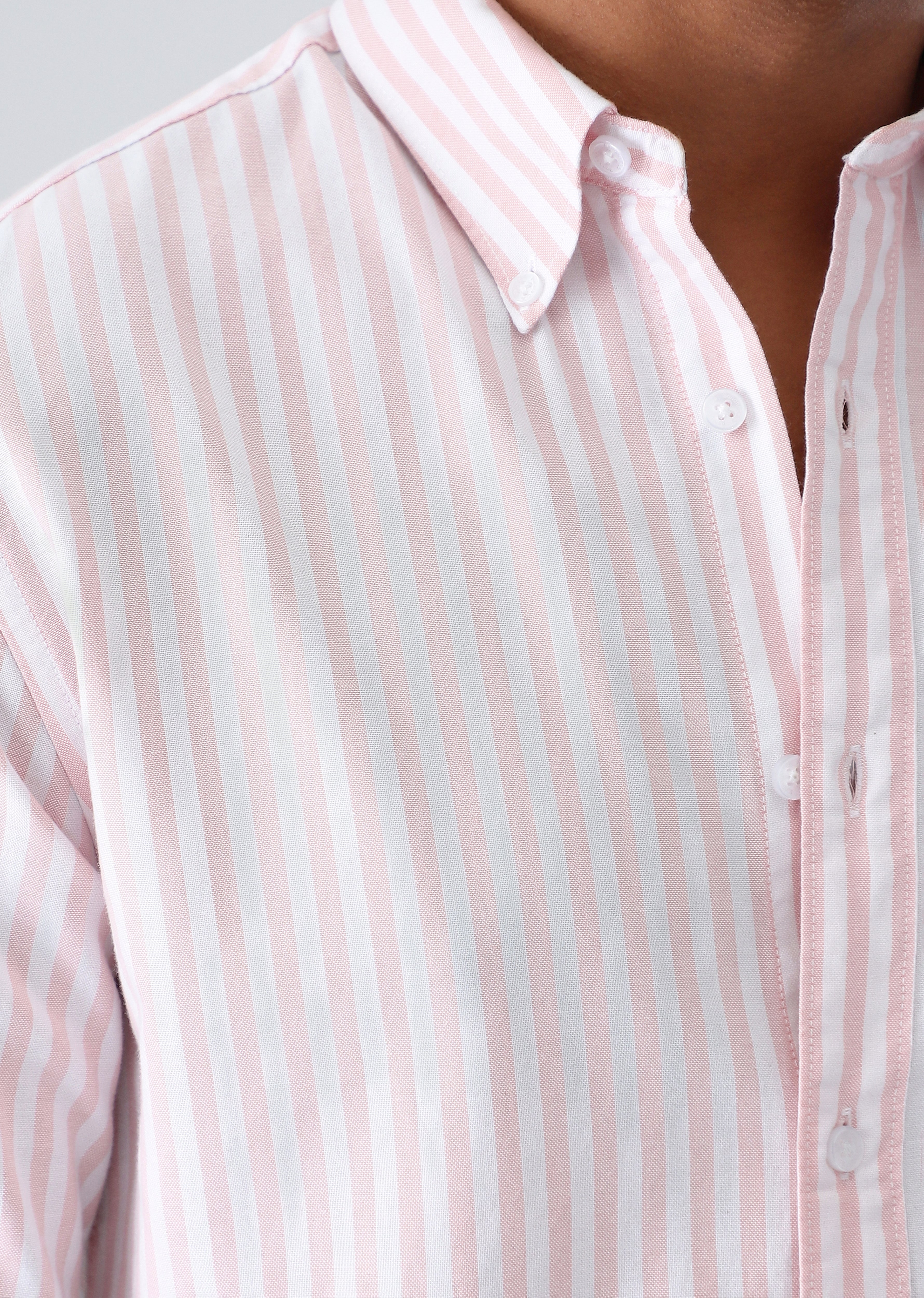 Pink Cotton Oxford Stripe Shirt