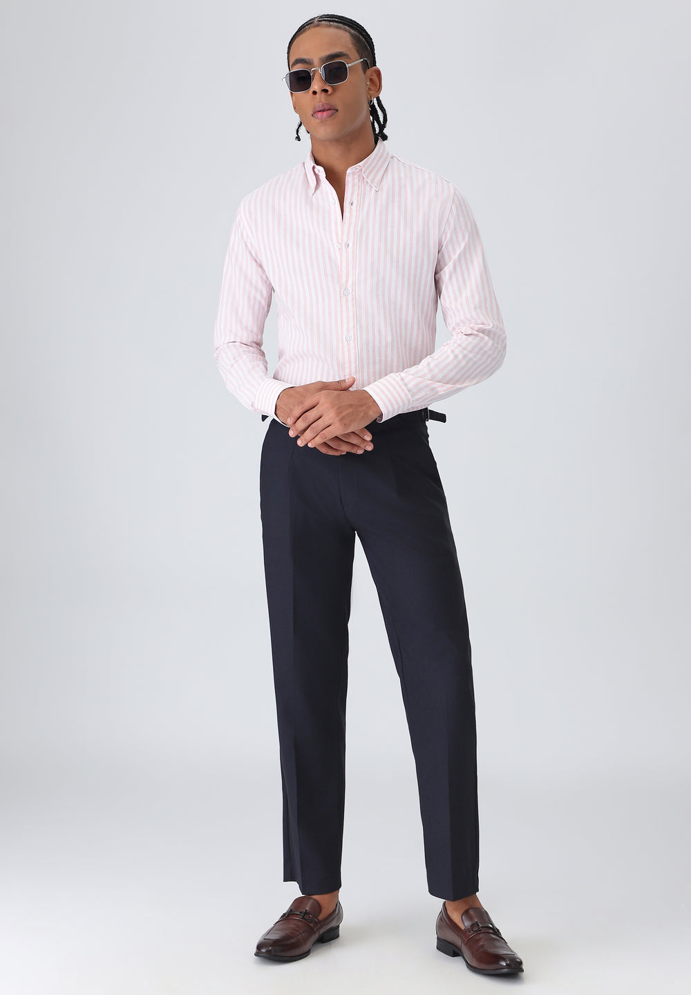 Pink Cotton Oxford Stripe Shirt