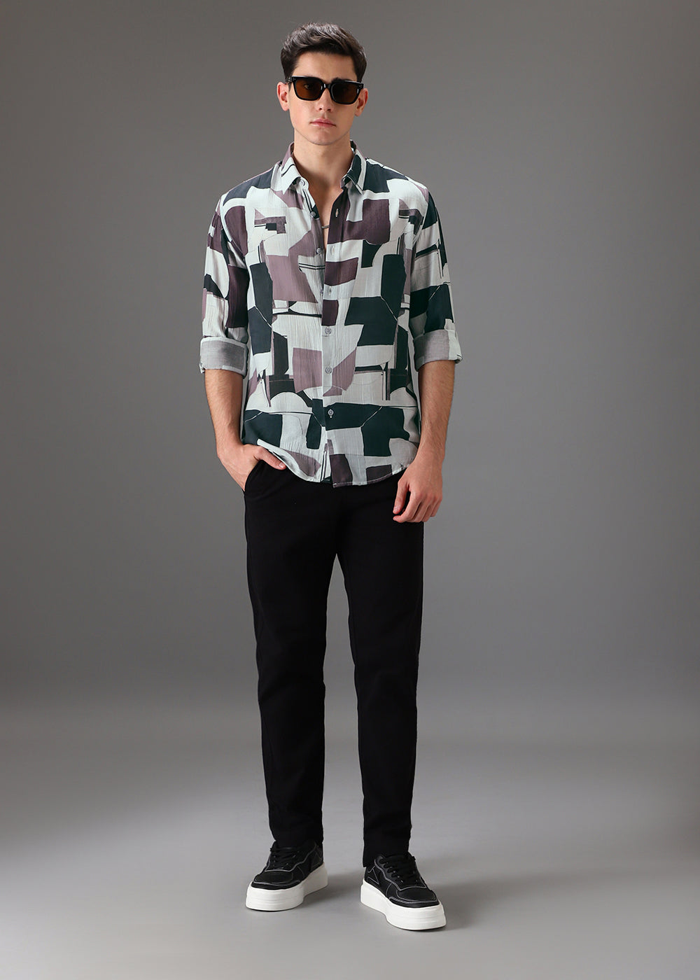 Pink Crushed Printed Shirt