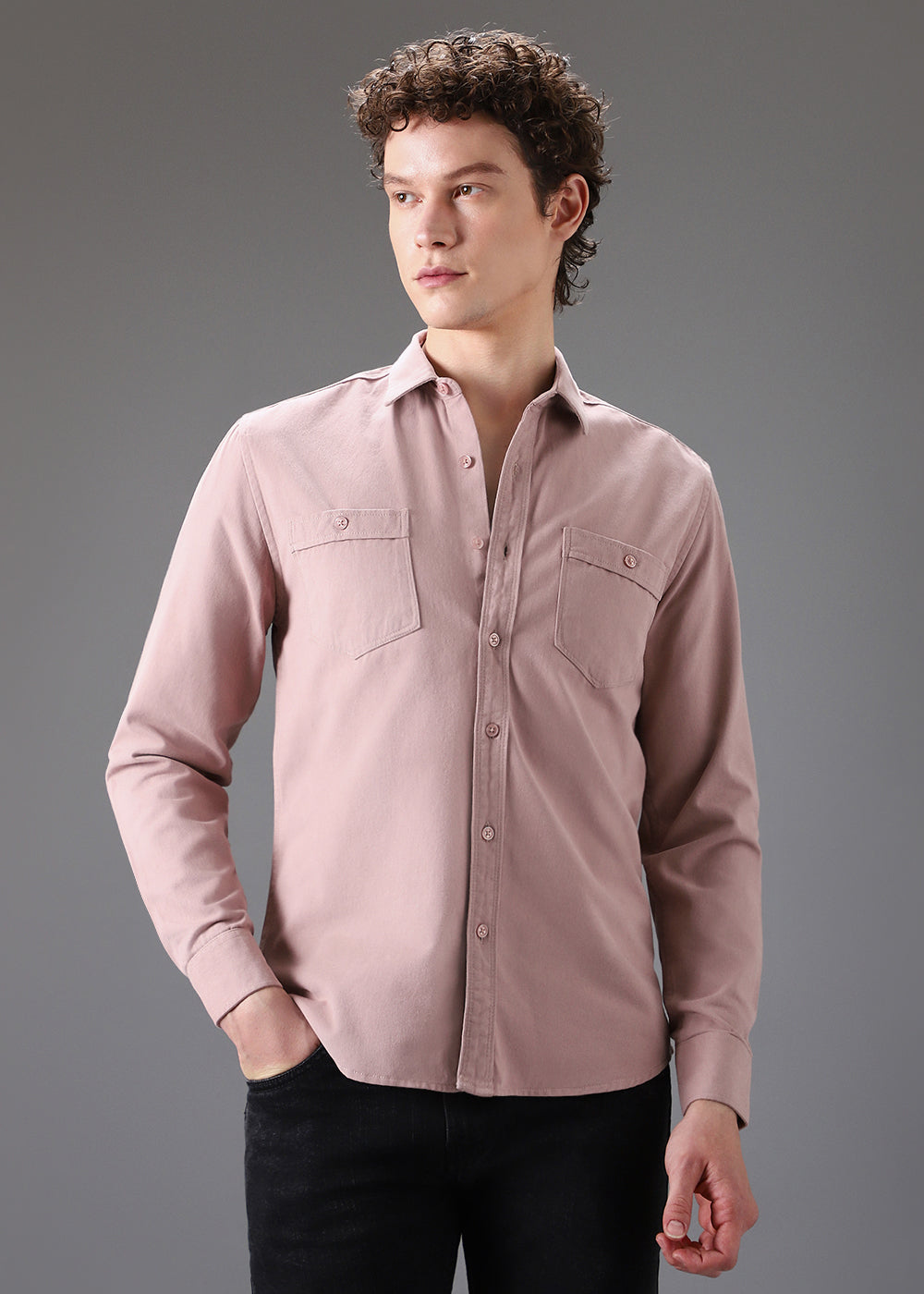 Pink Double Pocket Shirt