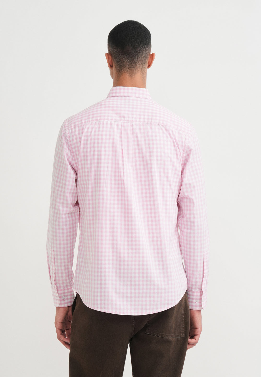 Pink Gingham Check Cotton Shirt