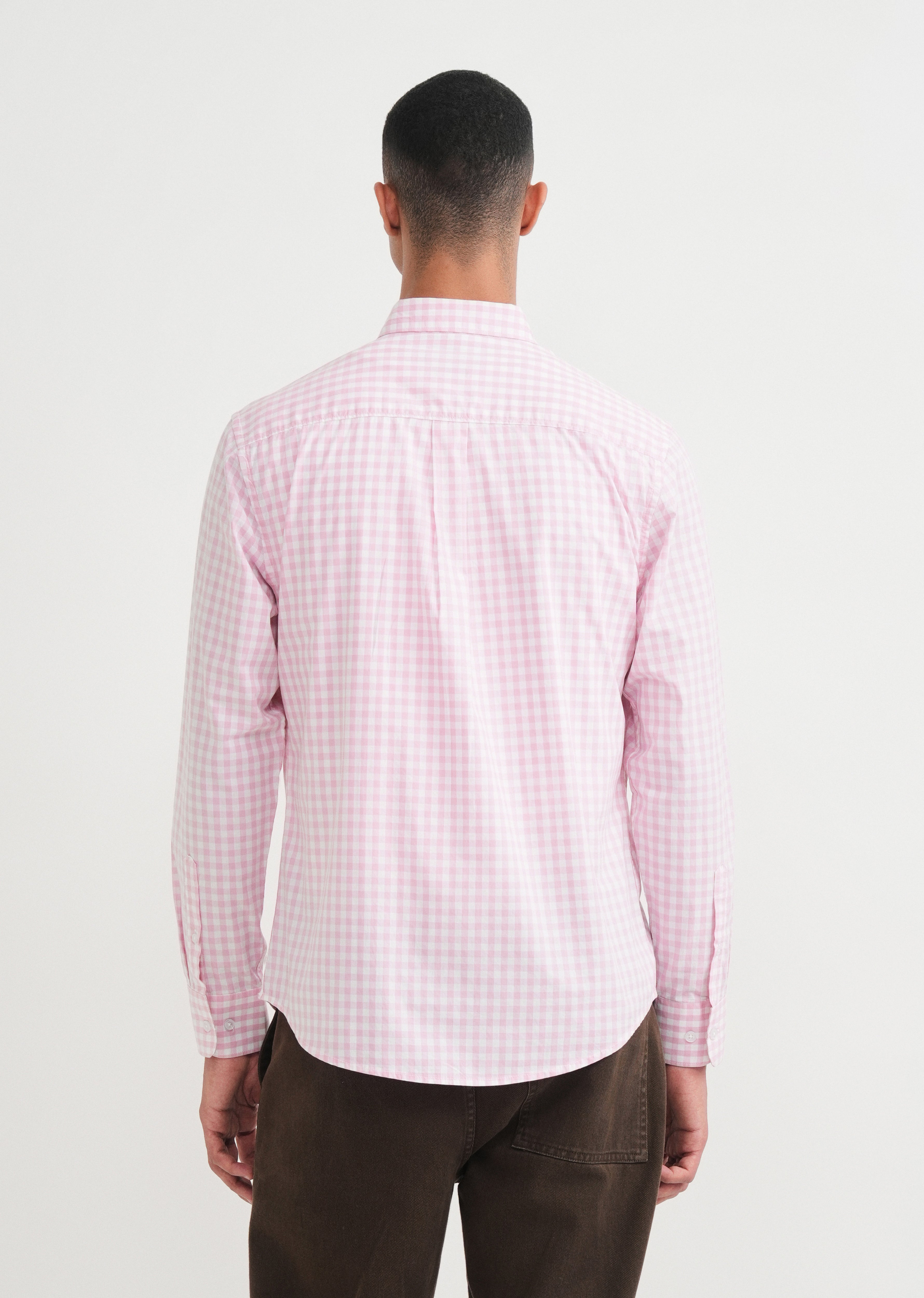 Pink Gingham Check Cotton Shirt