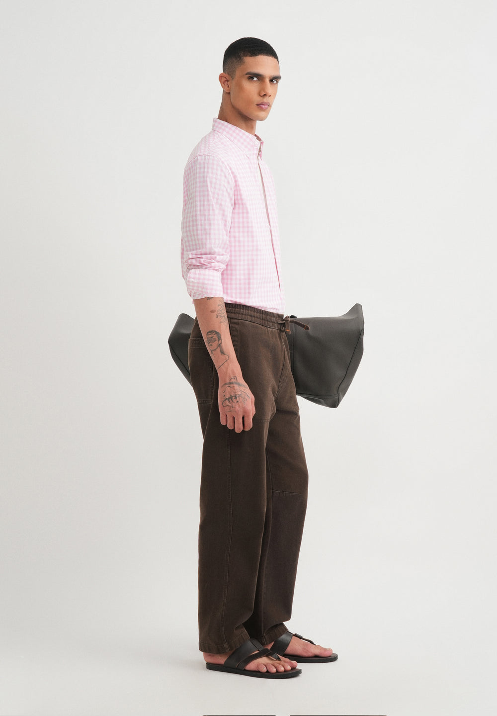 Pink Gingham Check Cotton Shirt