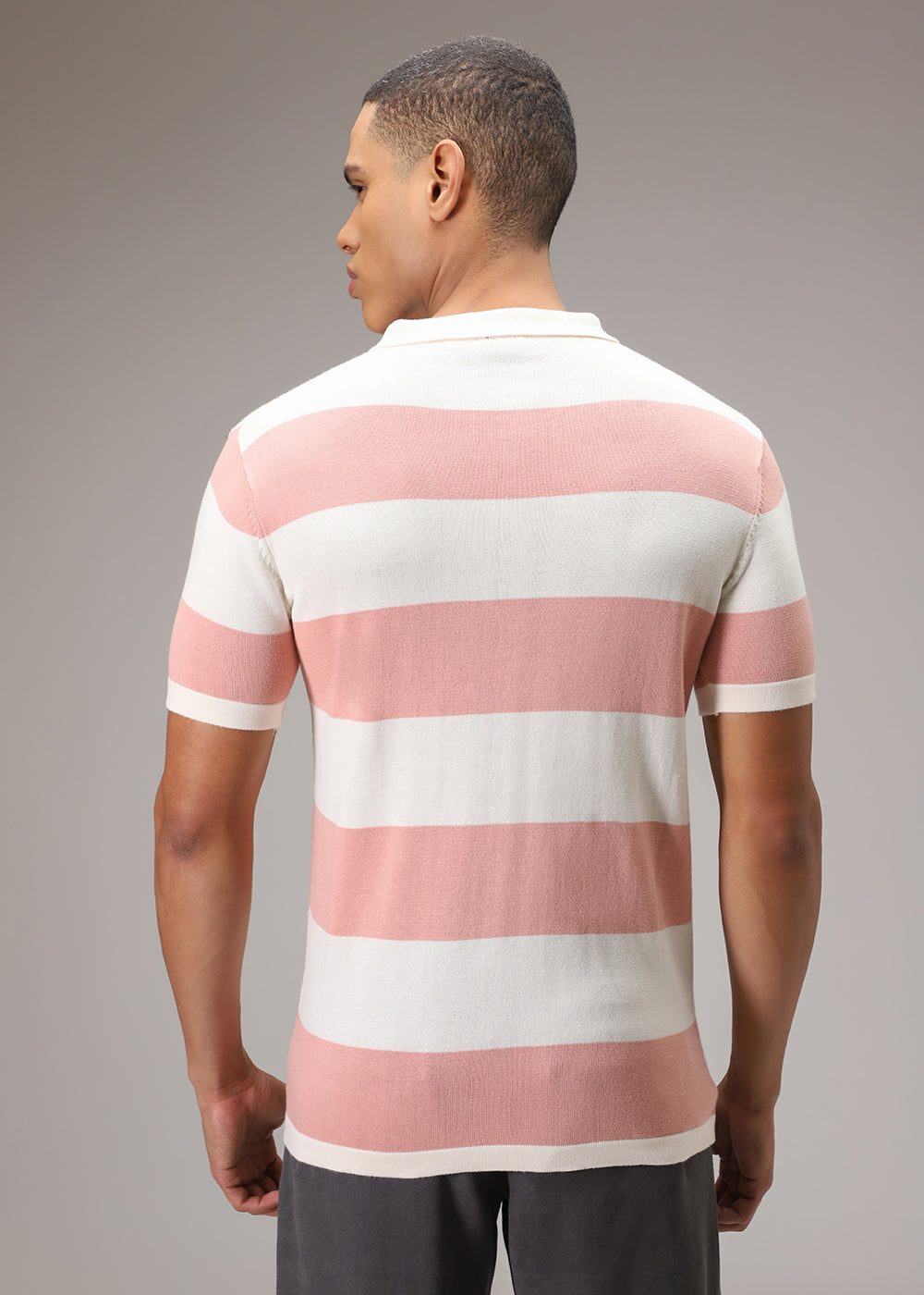 Pink Knitted Polo T-shirt