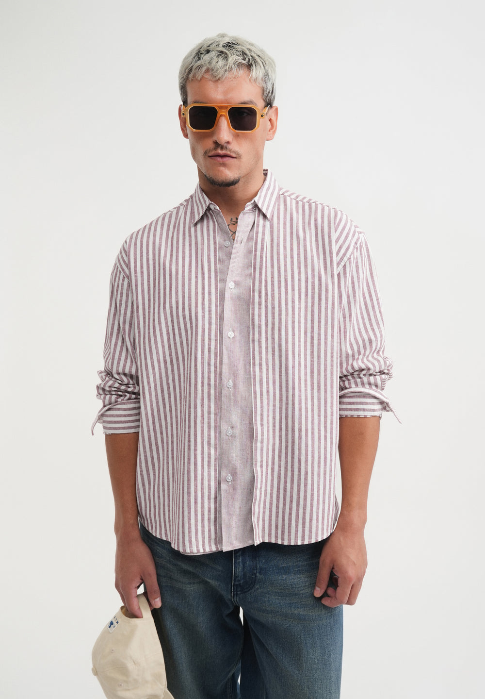 Pink Layered Look Stripe Shirt
