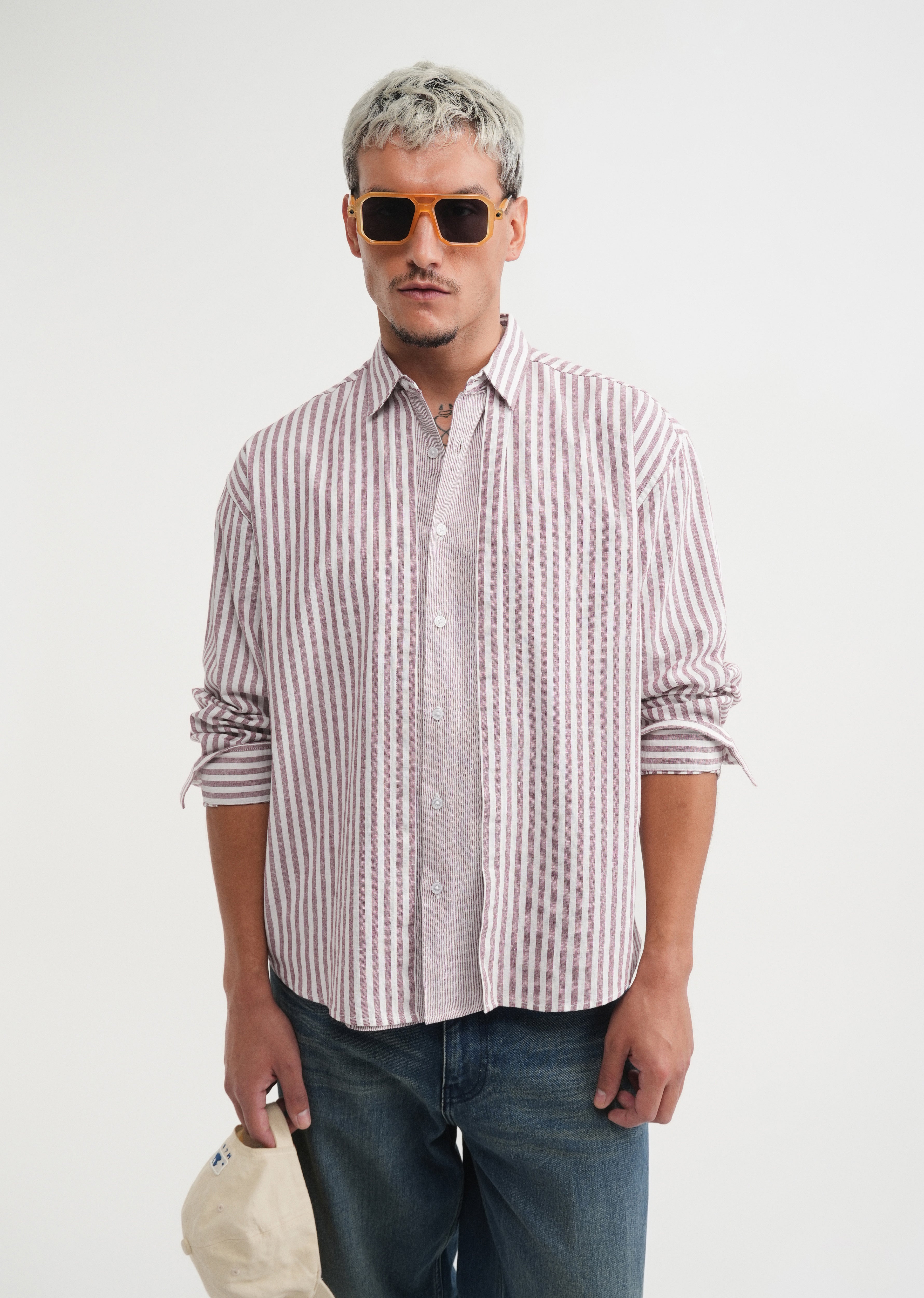 Pink Layered Look Stripe Shirt