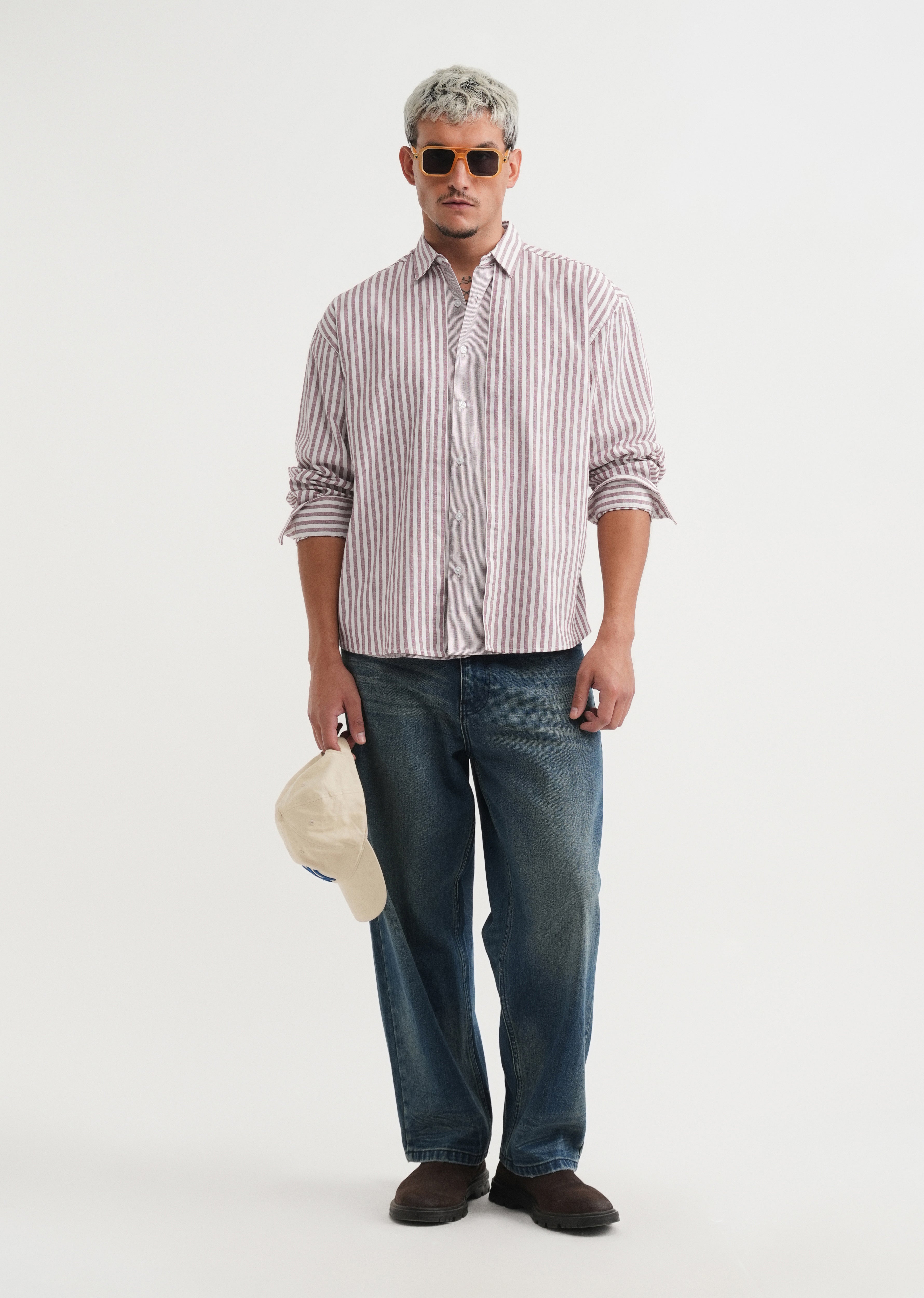 Pink Layered Look Stripe Shirt