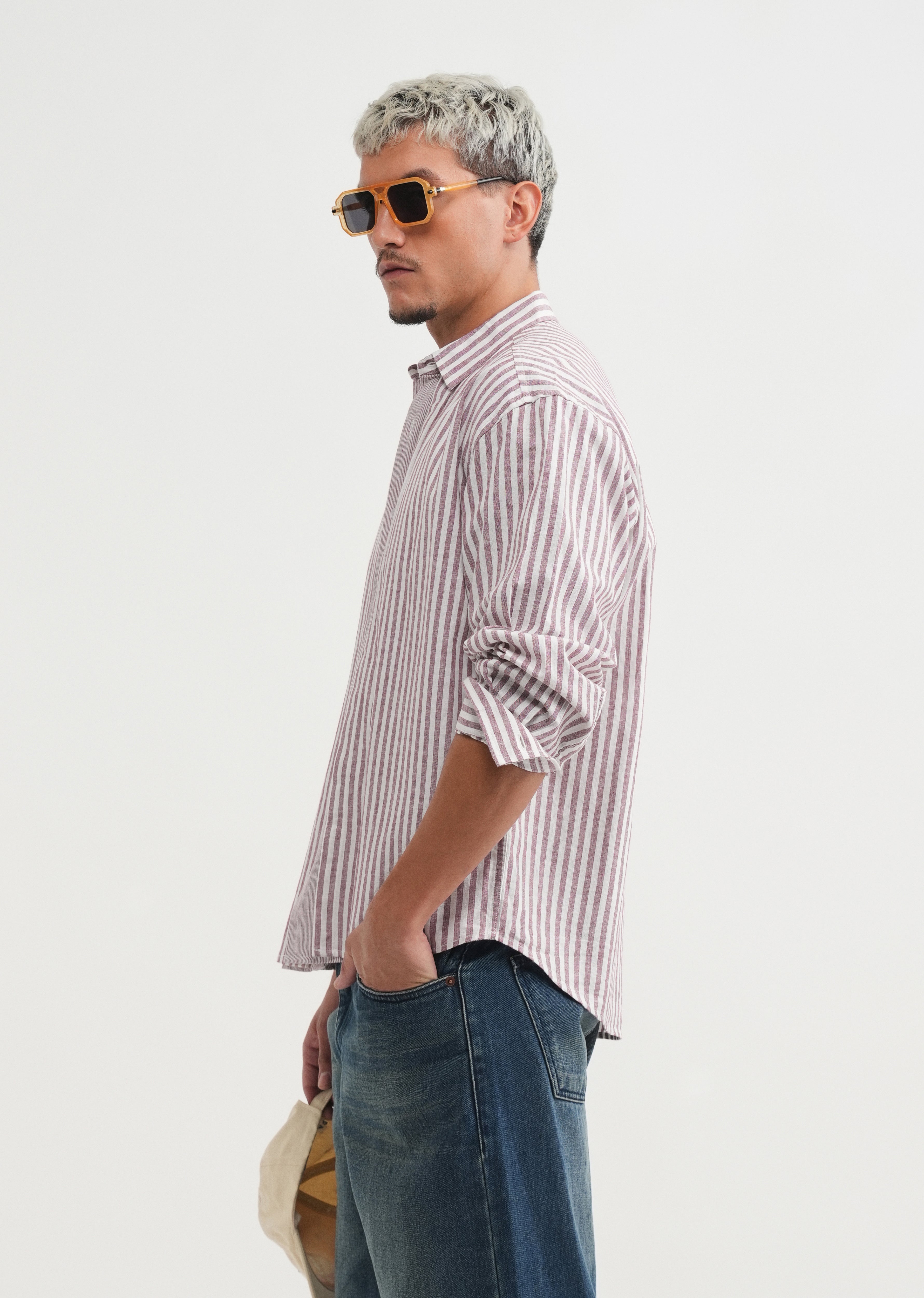 Pink Layered Look Stripe Shirt