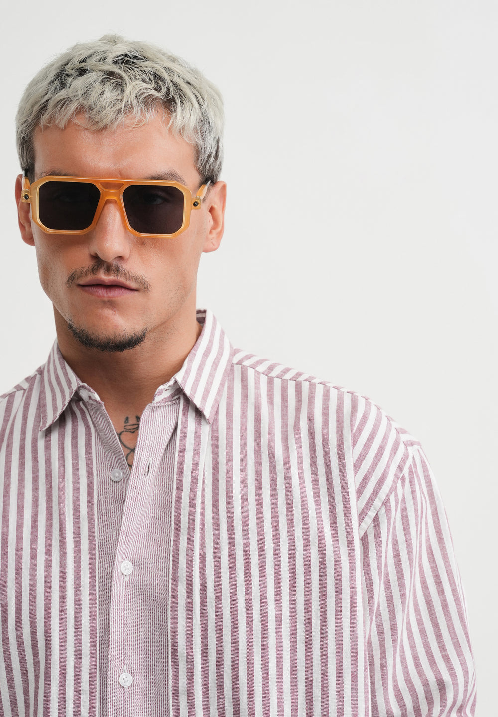 Pink Layered Look Stripe Shirt