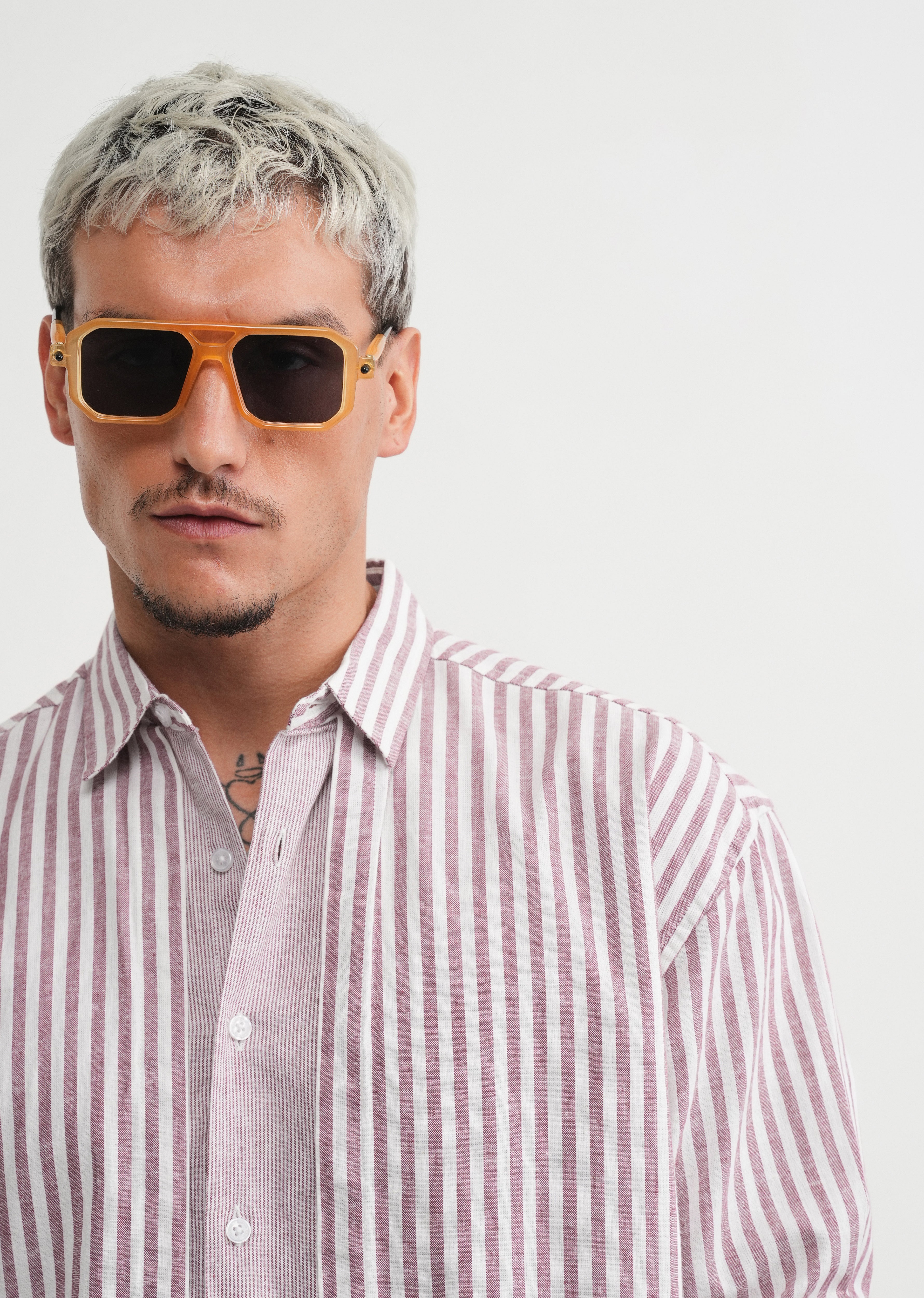 Pink Layered Look Stripe Shirt