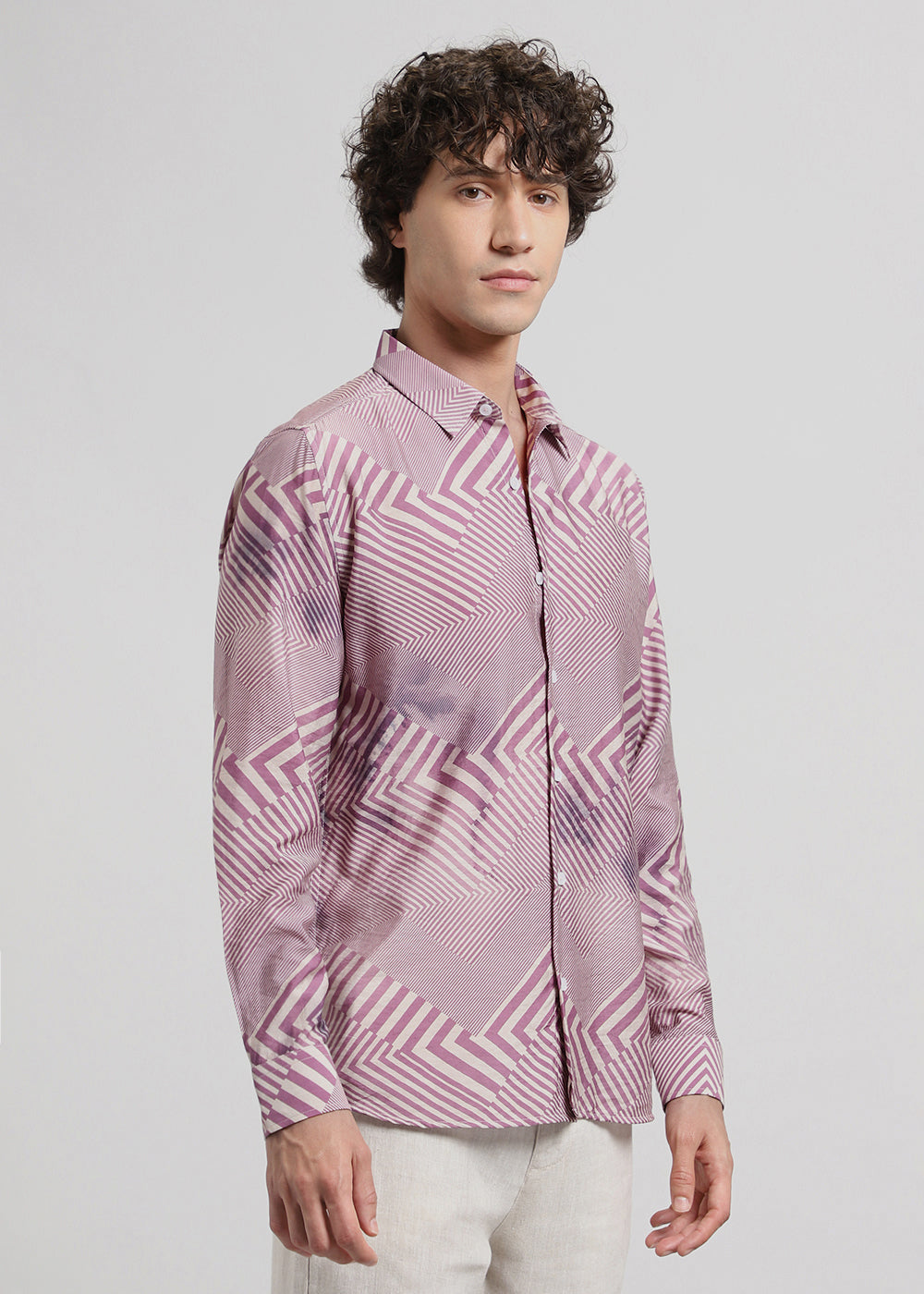 Pink Linear Print shirt