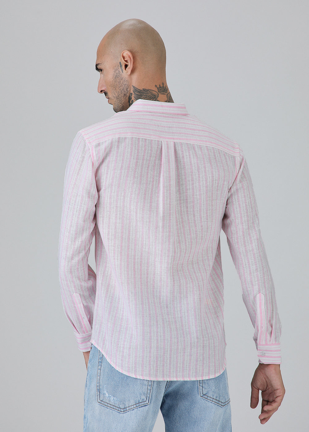 Pink Stripe Linen Shirt