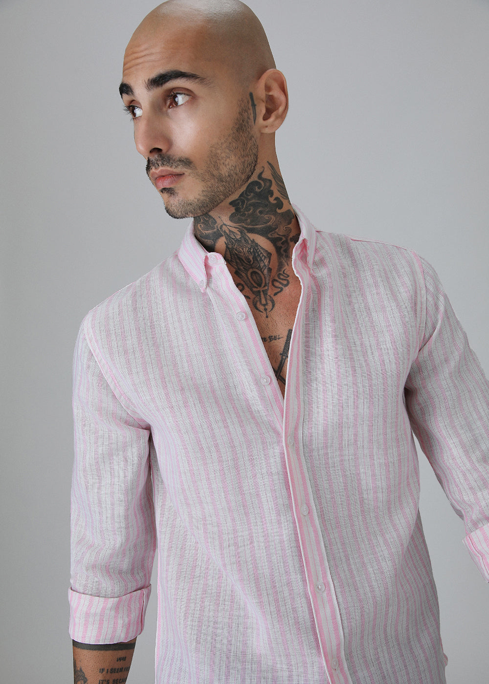 Pink Stripe Linen Shirt