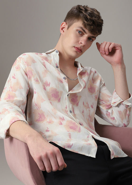 Pink Peach Printed Shirt