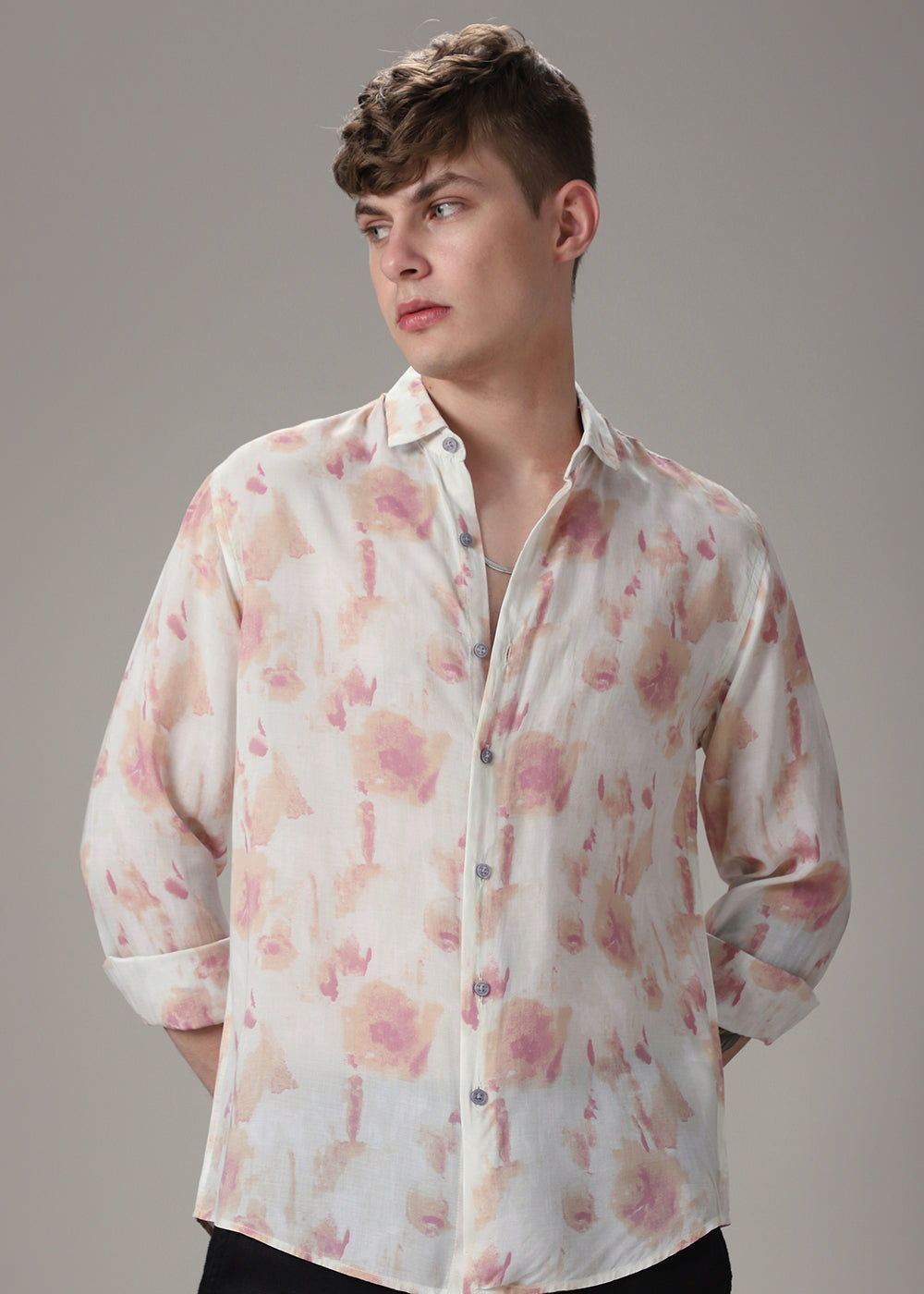 Pink Peach Printed Shirt