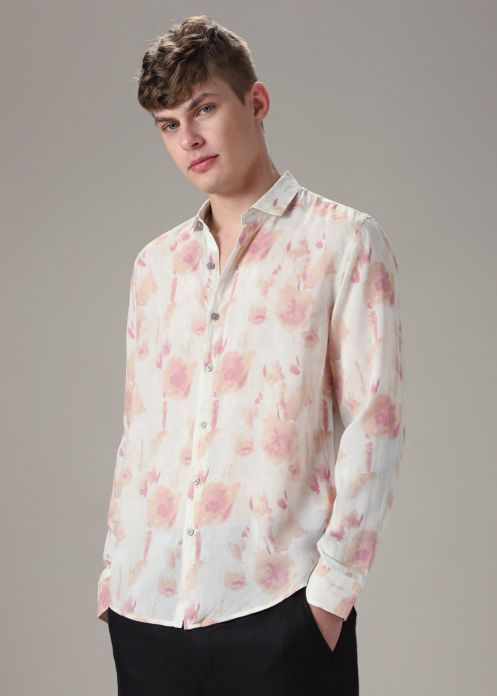 Pink Peach Printed Shirt