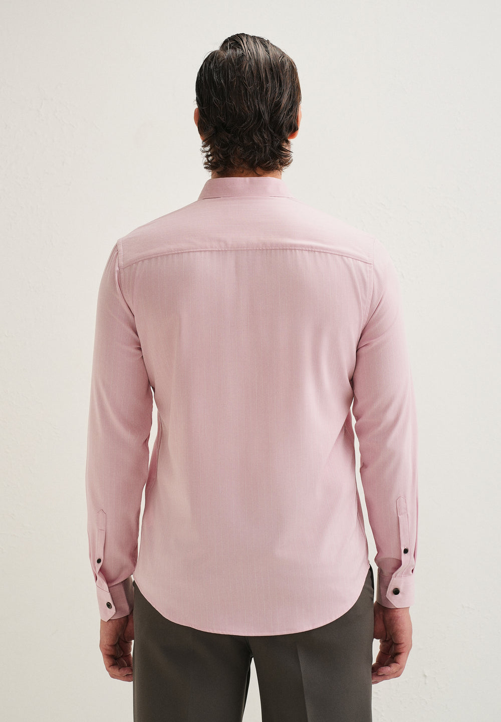 Pink Pin Striped Wrinkle Free Shirt