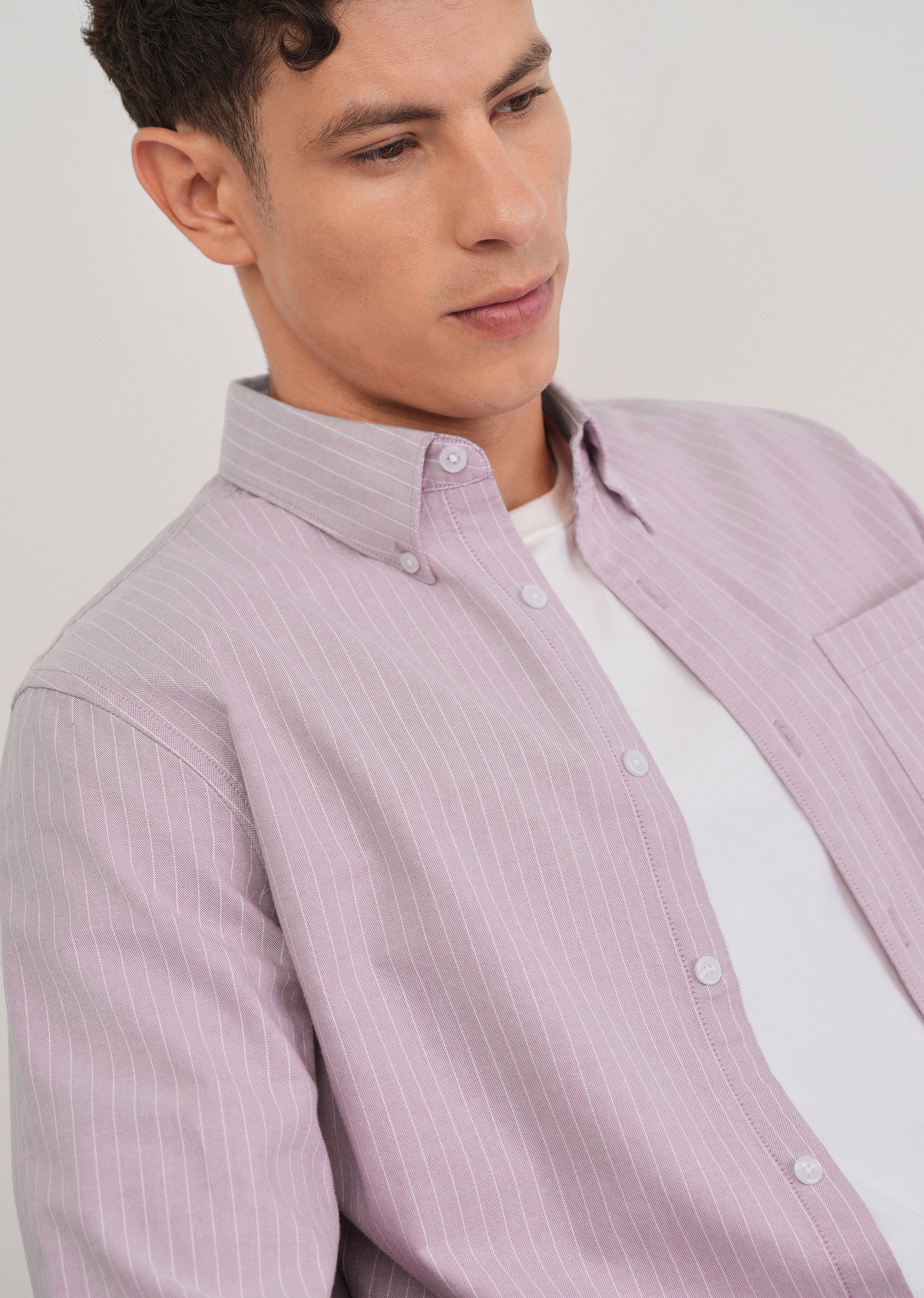 Pink Pinstripe Cotton Shirt