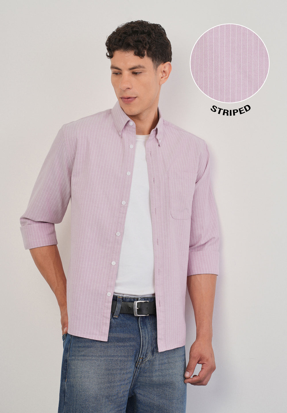 Pink Pinstripe Cotton Shirt