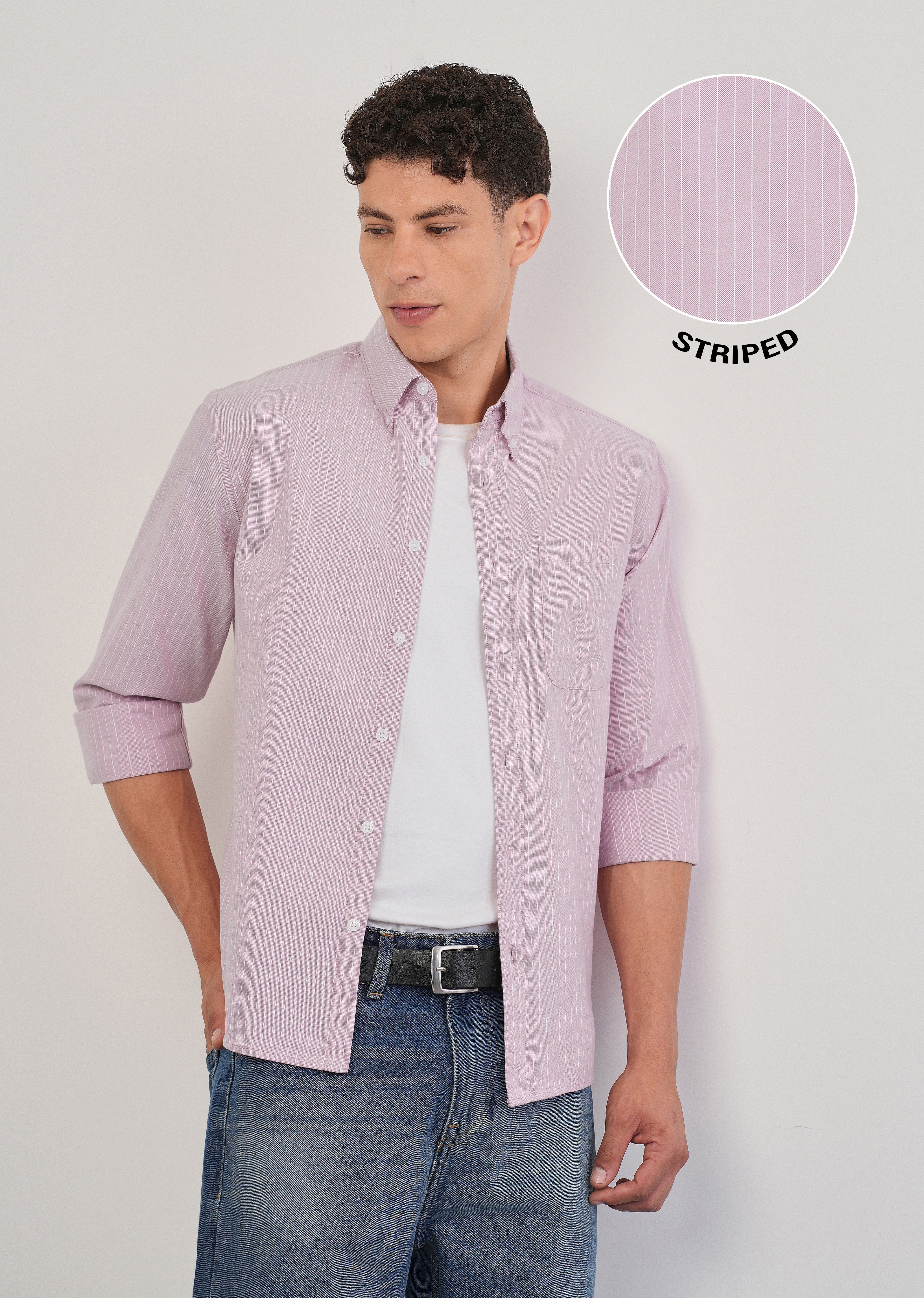 Pink Pinstripe Cotton Shirt