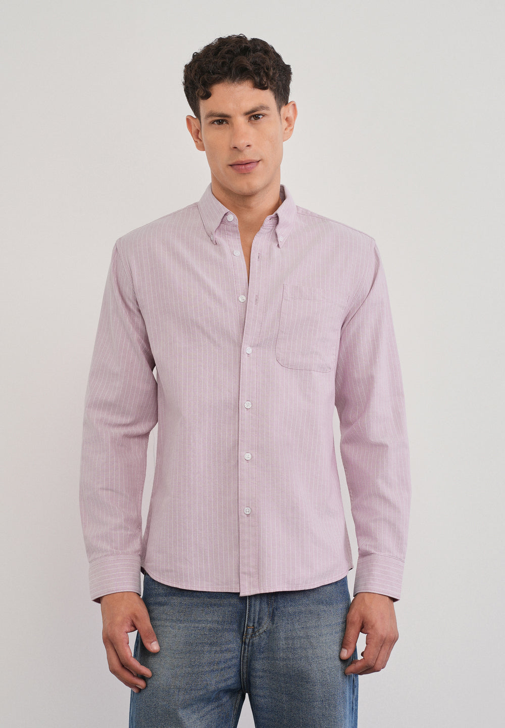 Pink Pinstripe Cotton Shirt