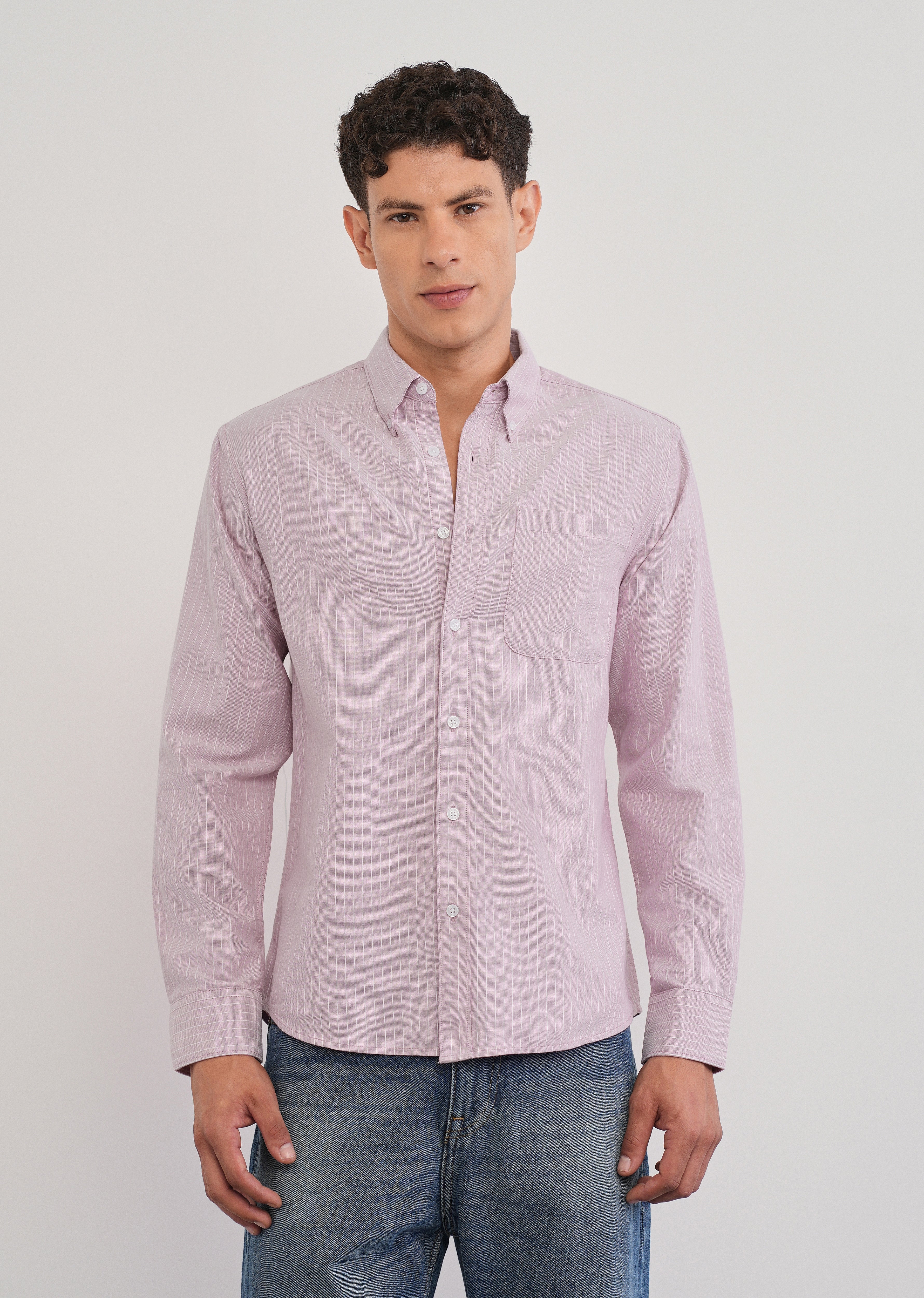 Pink Pinstripe Cotton Shirt