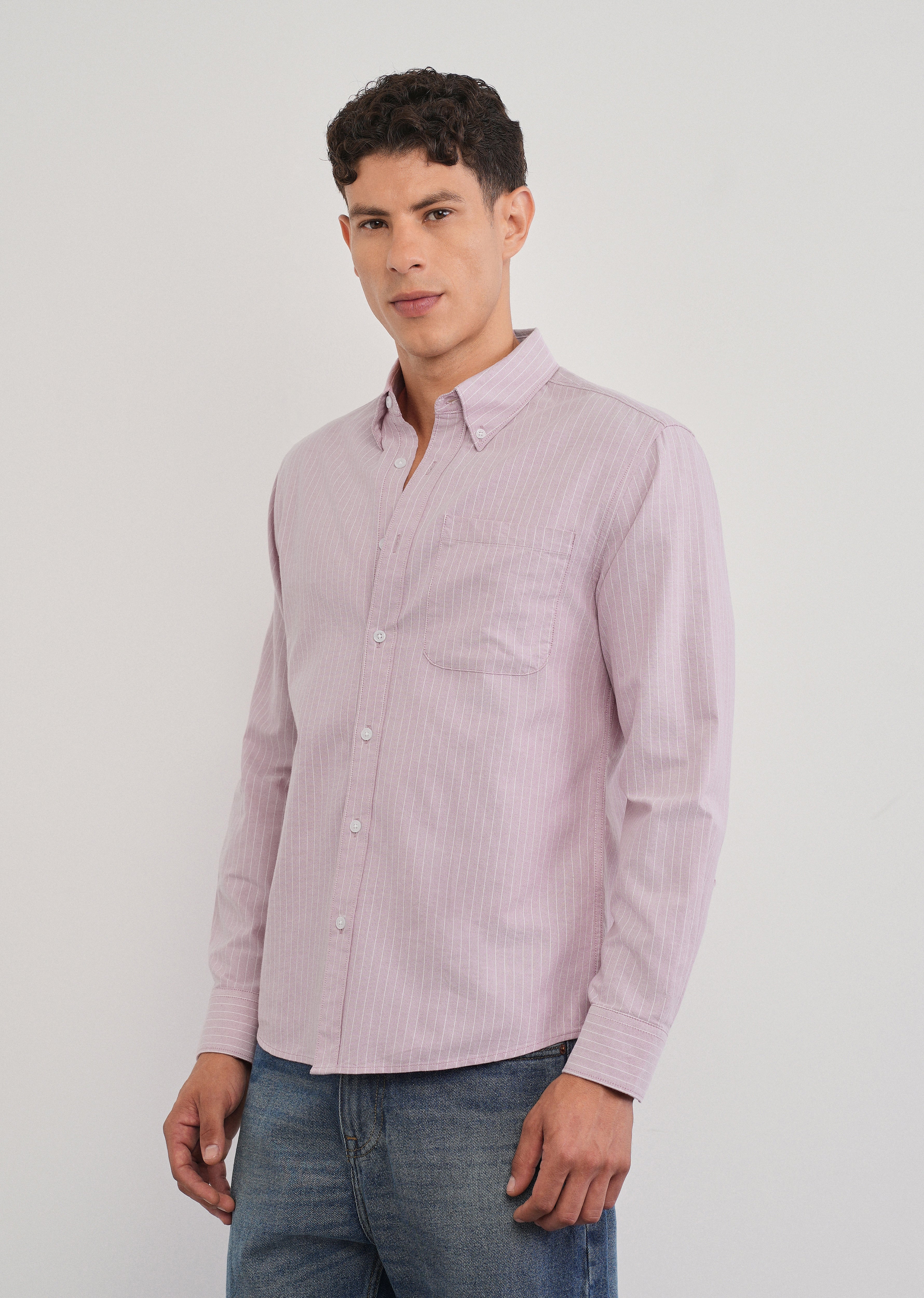 Pink Pinstripe Cotton Shirt