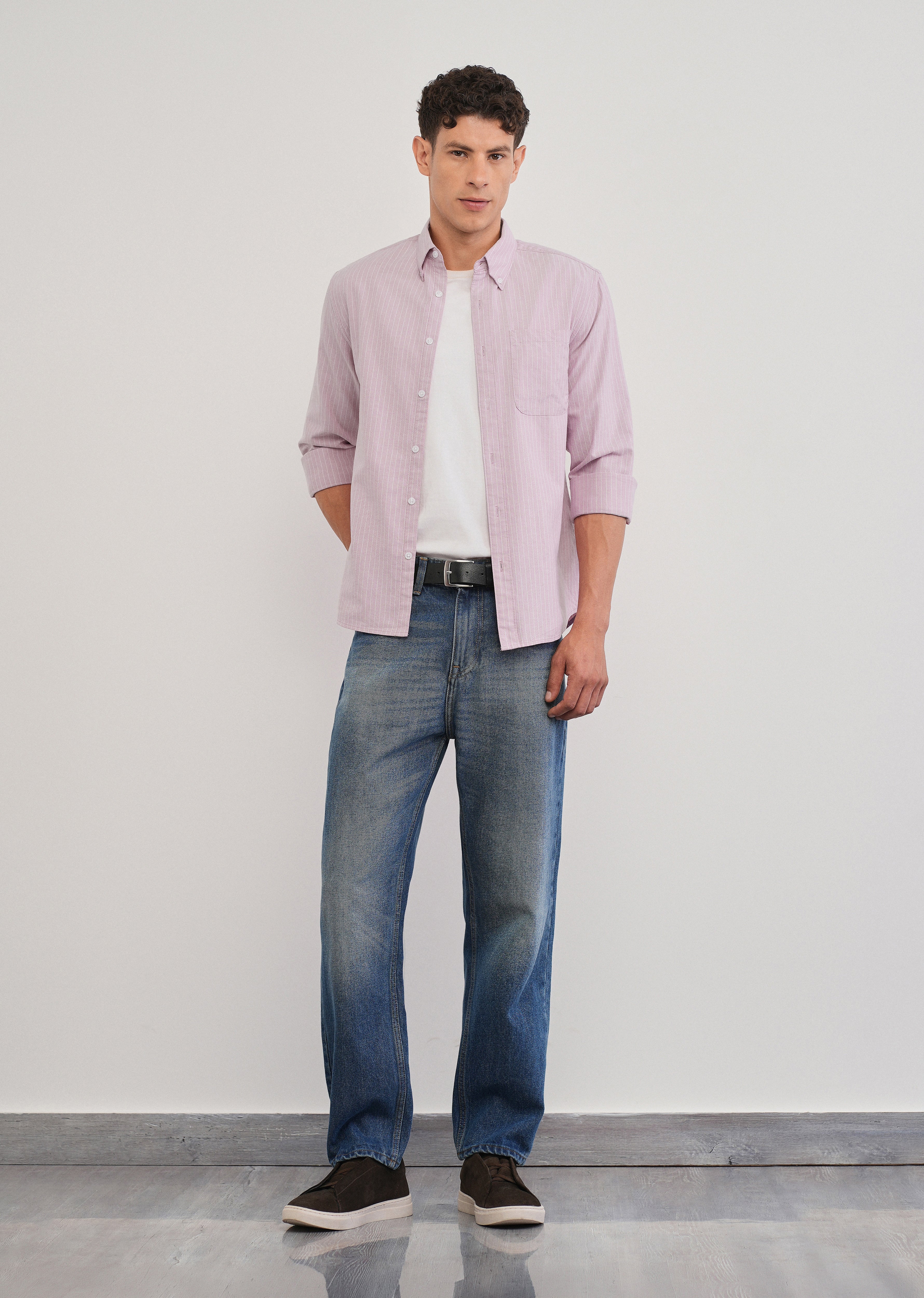 Pink Pinstripe Cotton Shirt