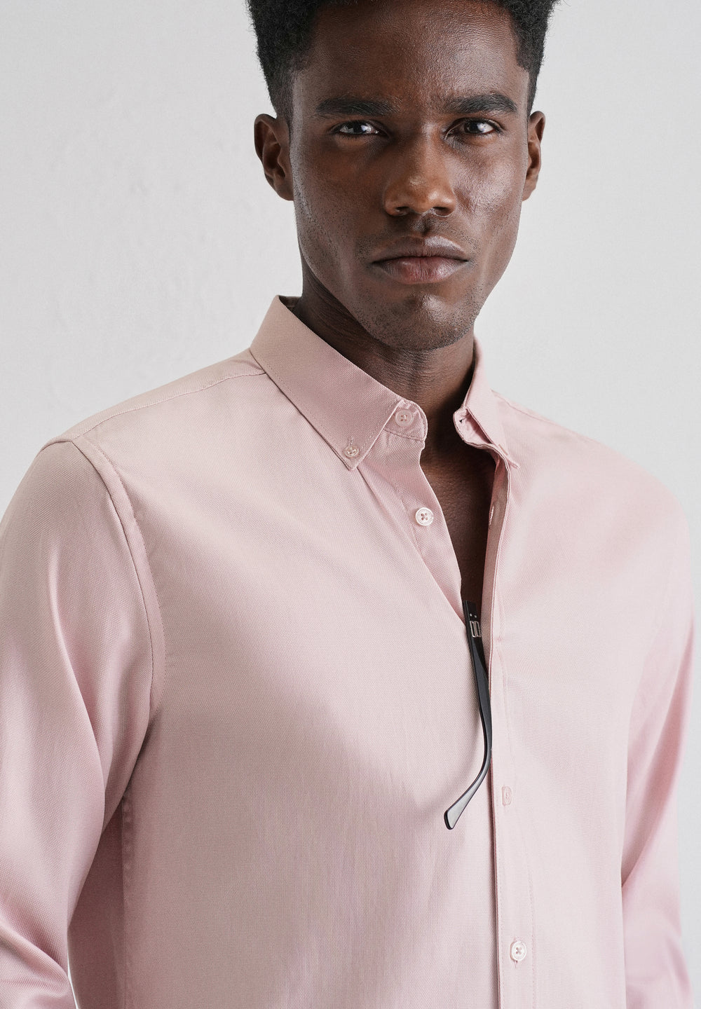 Pink Plain Blended Cotton Regular Fit Shirt