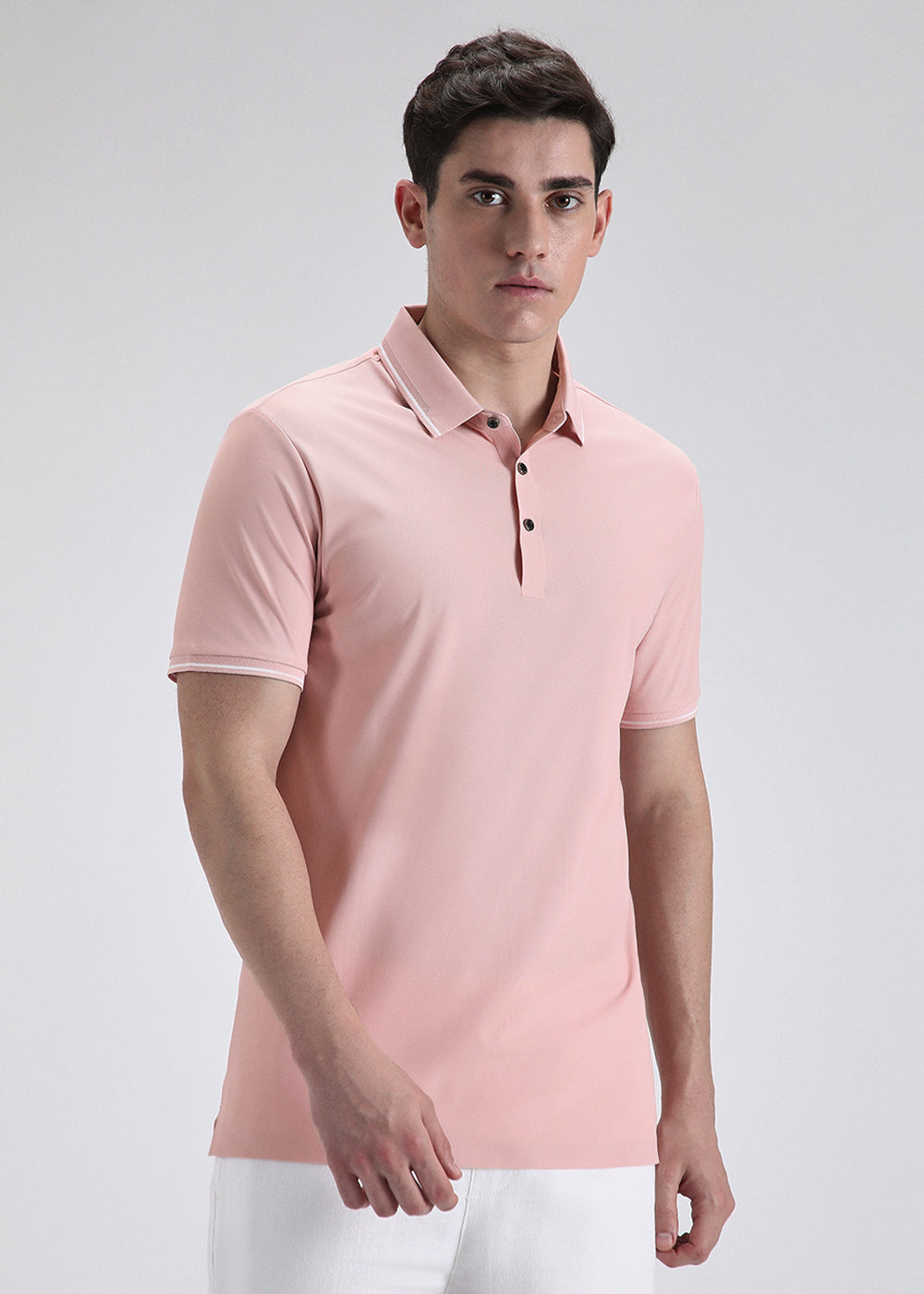 Soft Pink Stitchless Polo t-shirt